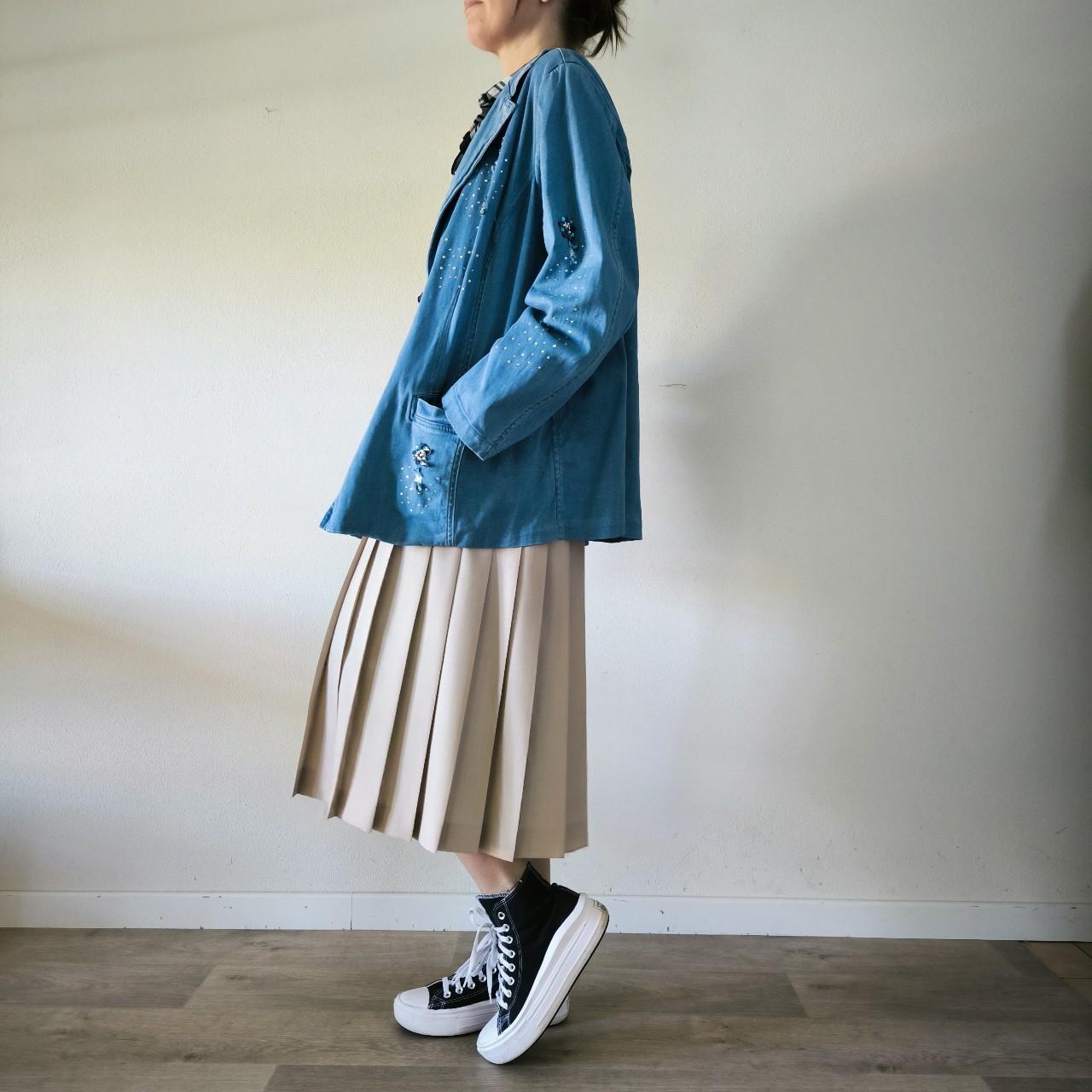 Blazer vintage in denim con applicazioni tg 48
