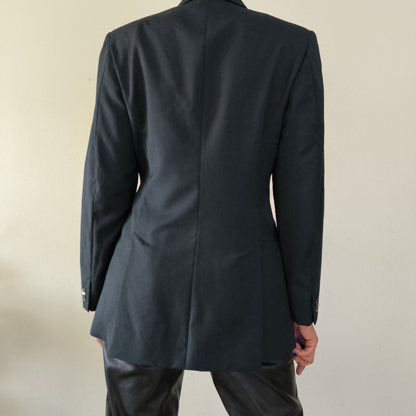 Blazer vintage nero pure new wool tg M