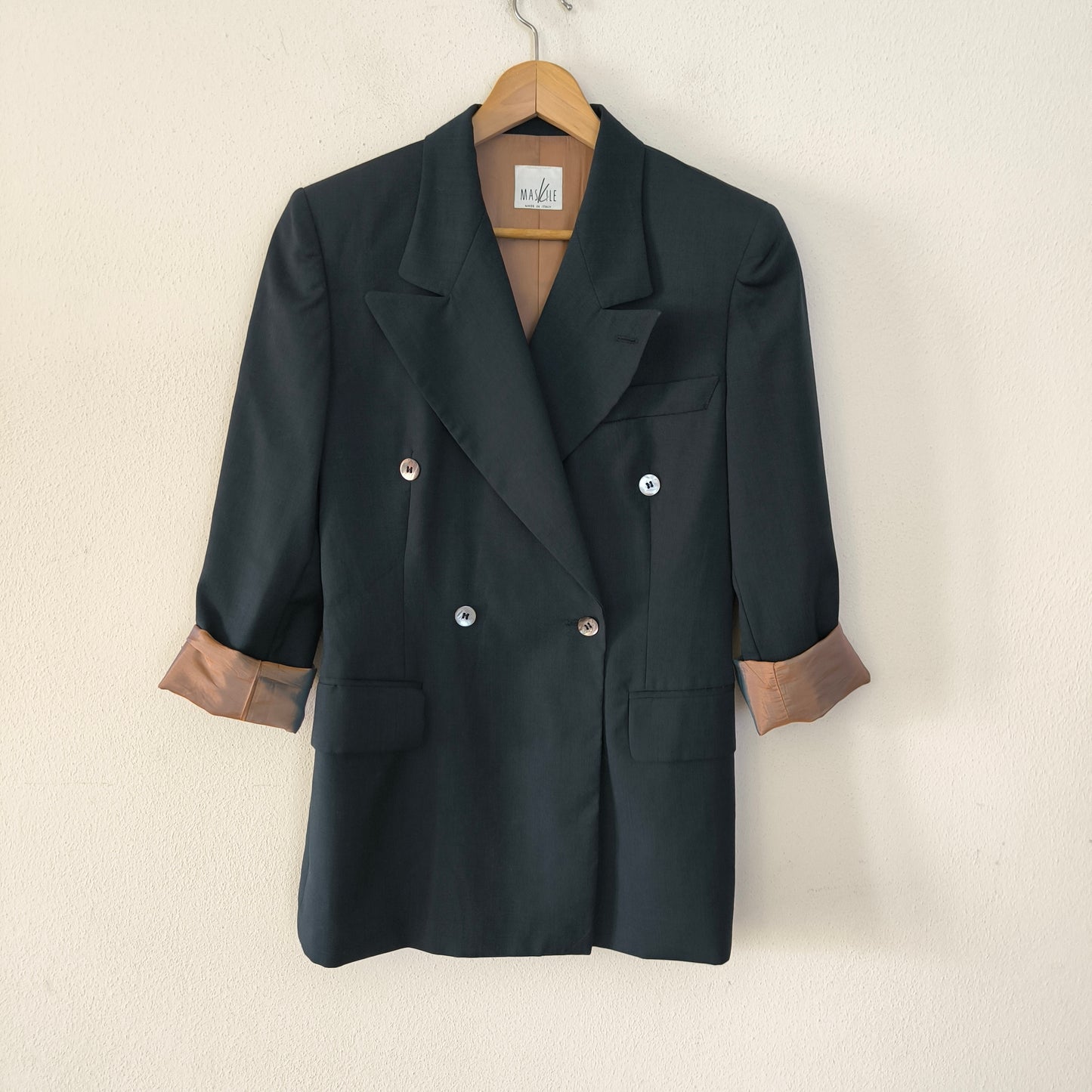 Blazer vintage nero pure new wool tg M