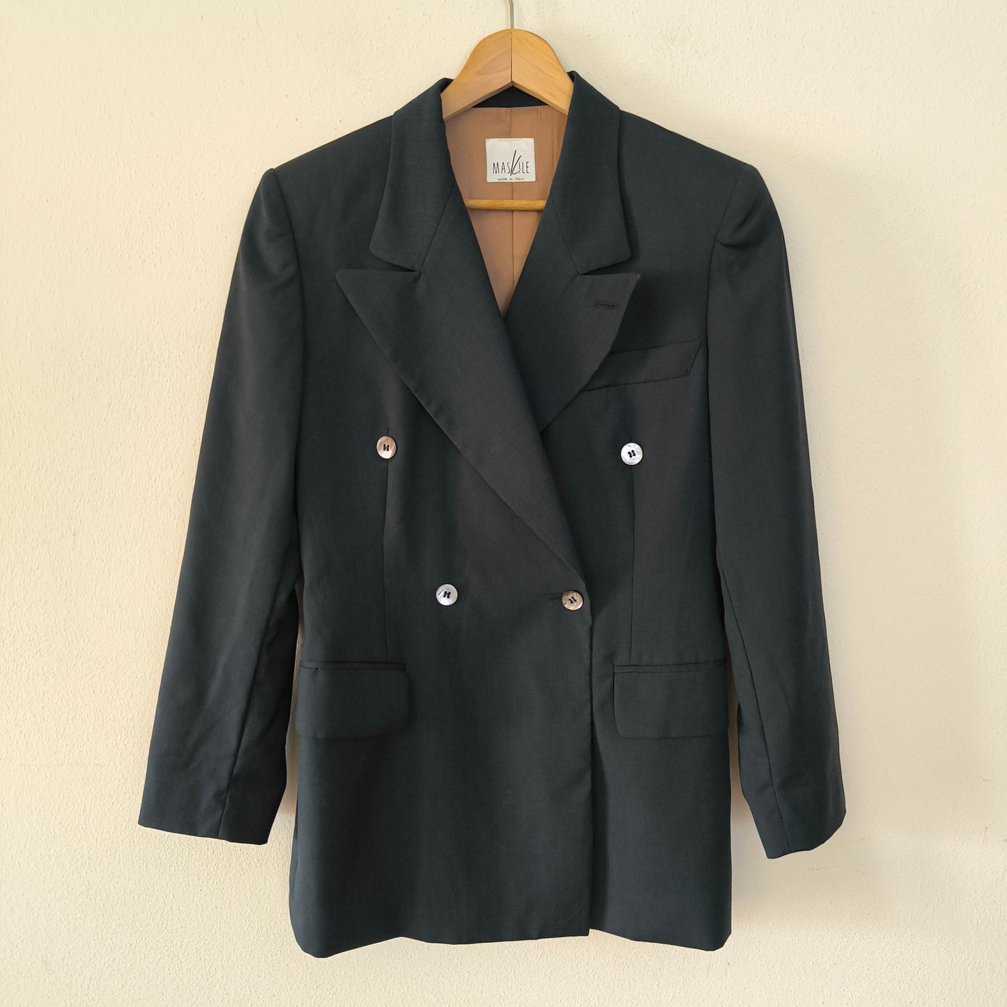 Blazer vintage nero pure new wool tg M