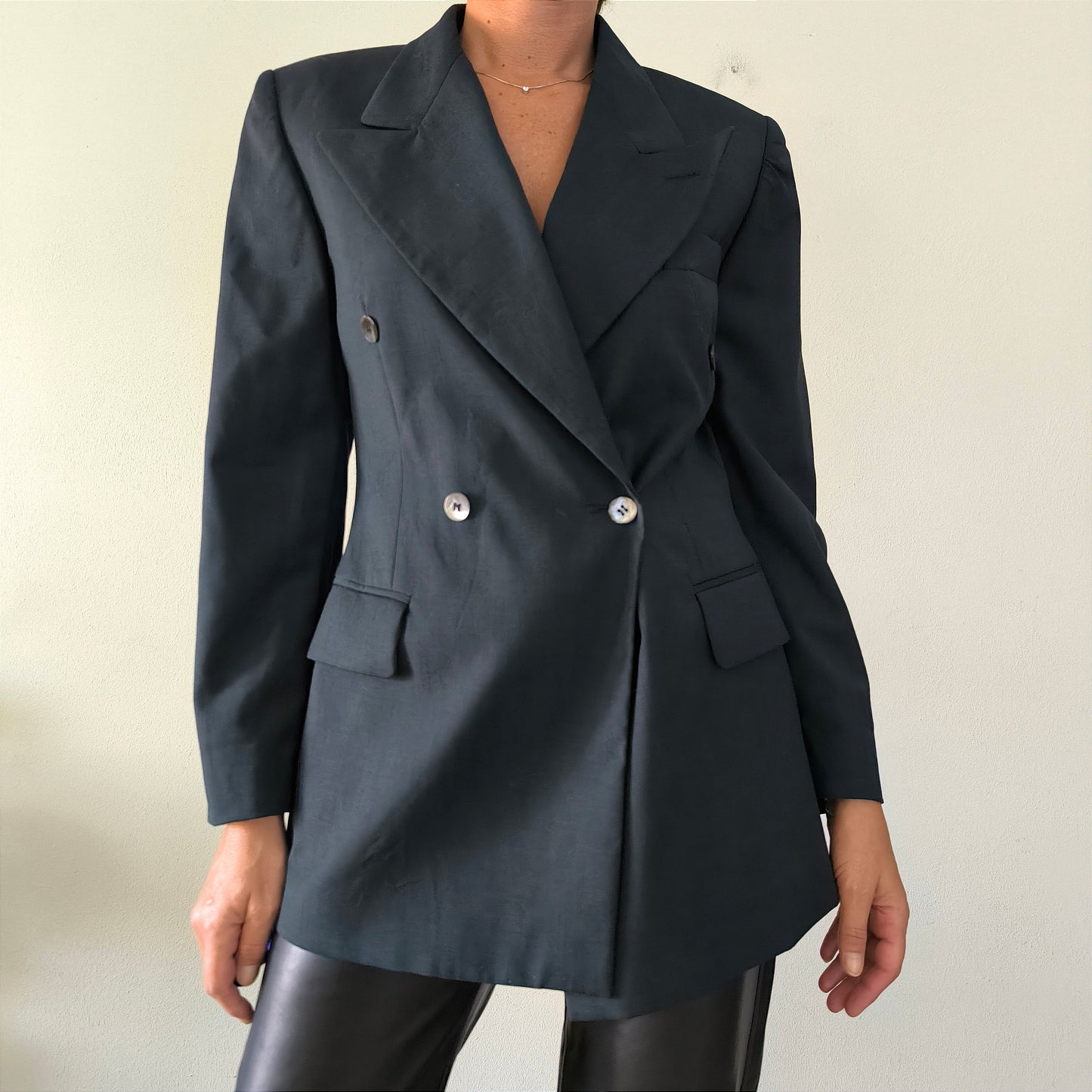 Blazer vintage nero pure new wool tg M