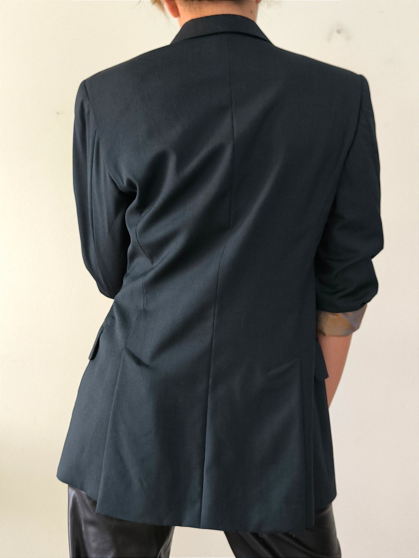 Blazer vintage nero pure new wool tg M