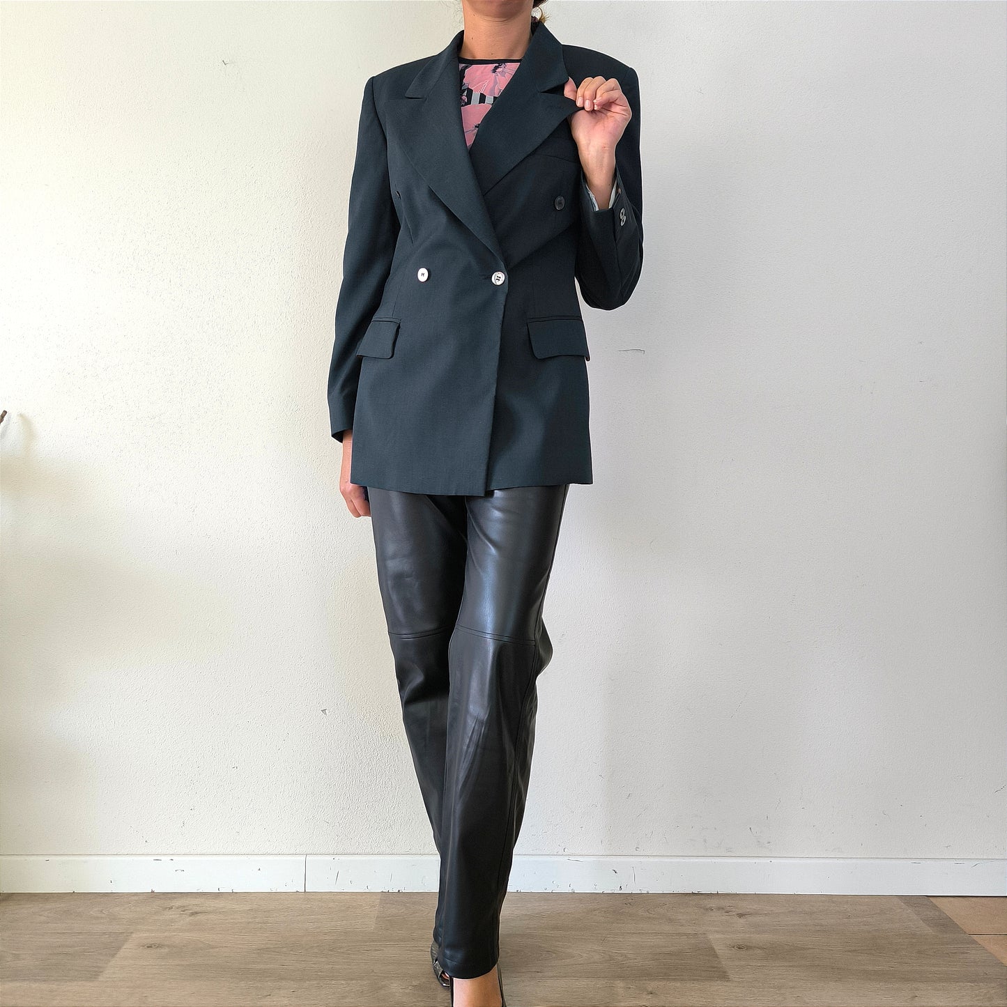Blazer vintage nero pure new wool tg M