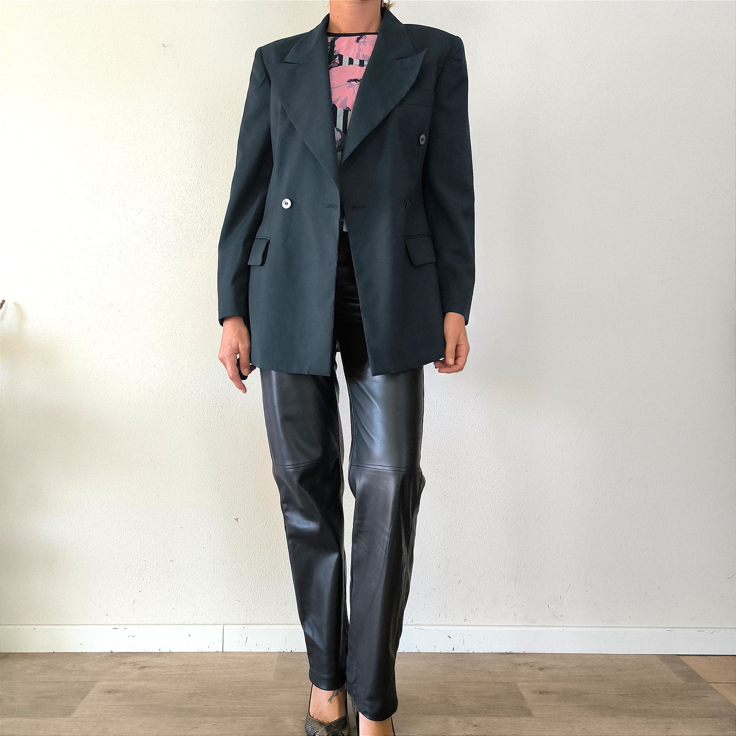 Blazer vintage nero pure new wool tg M