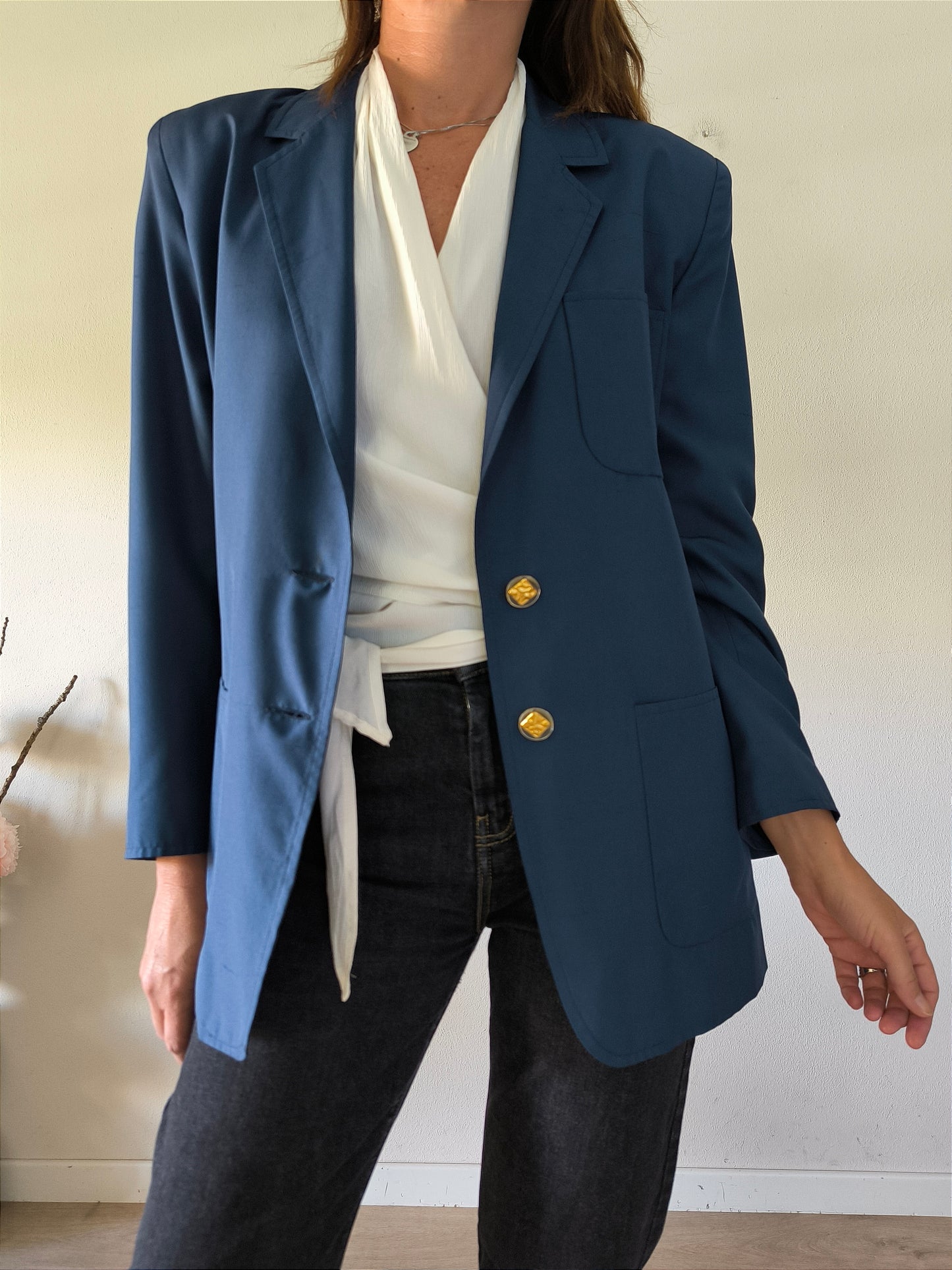 Blazer blu pura seta Segreti tg M