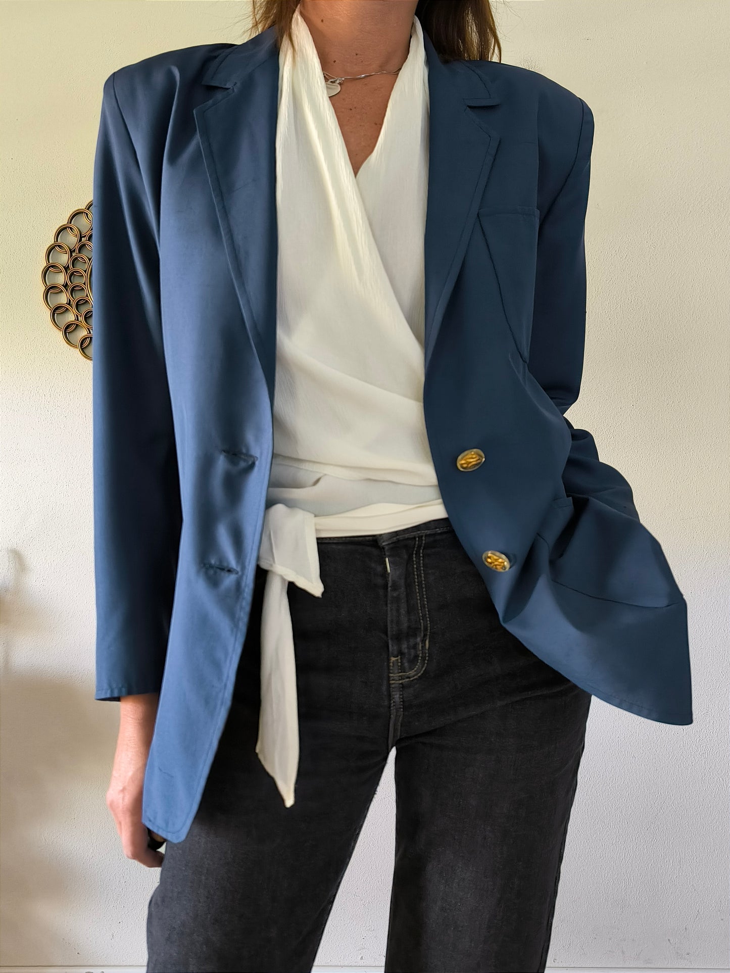 Blazer blu pura seta Segreti tg M