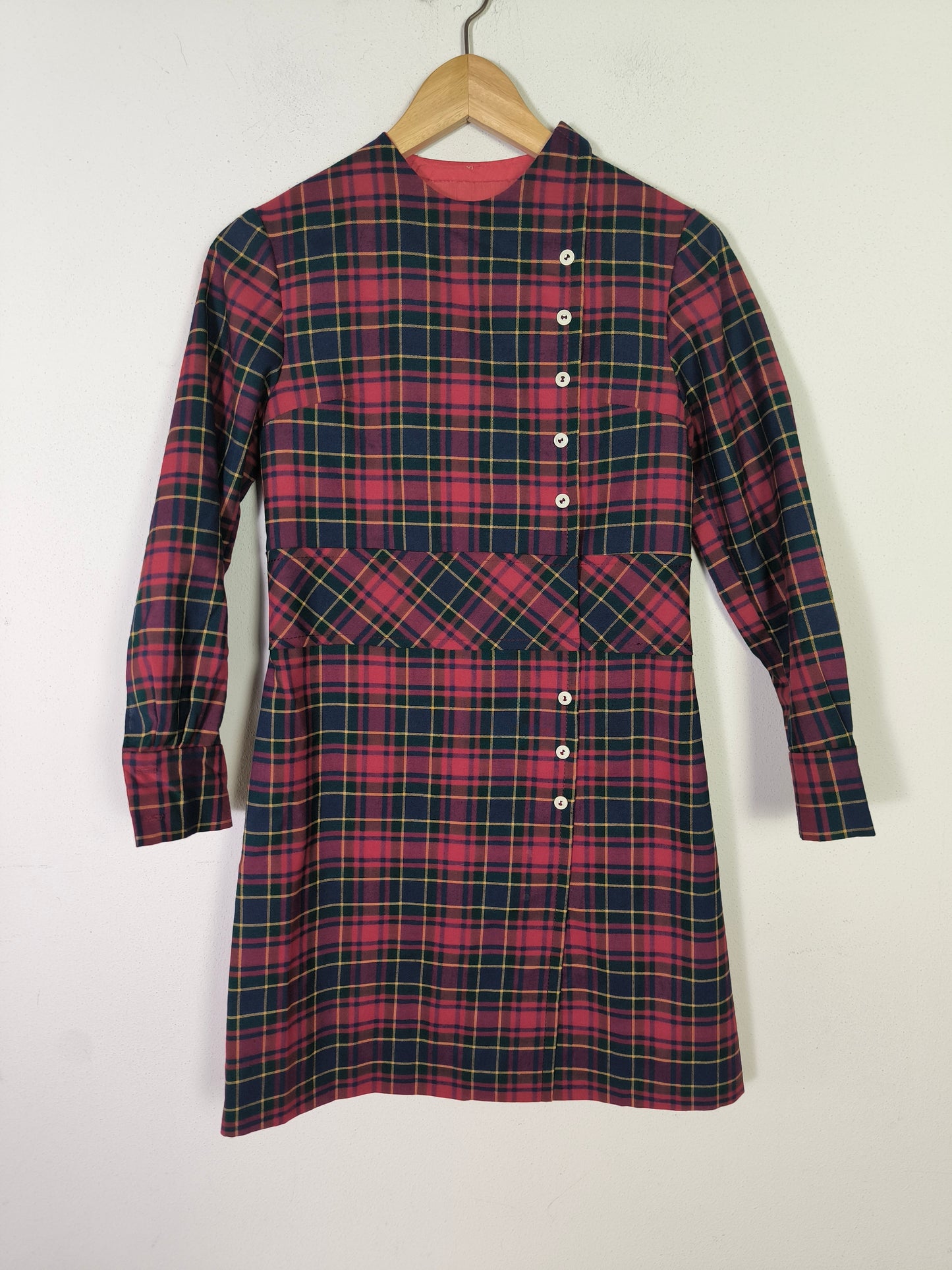 Abito vintage in tartan rosso tg XS