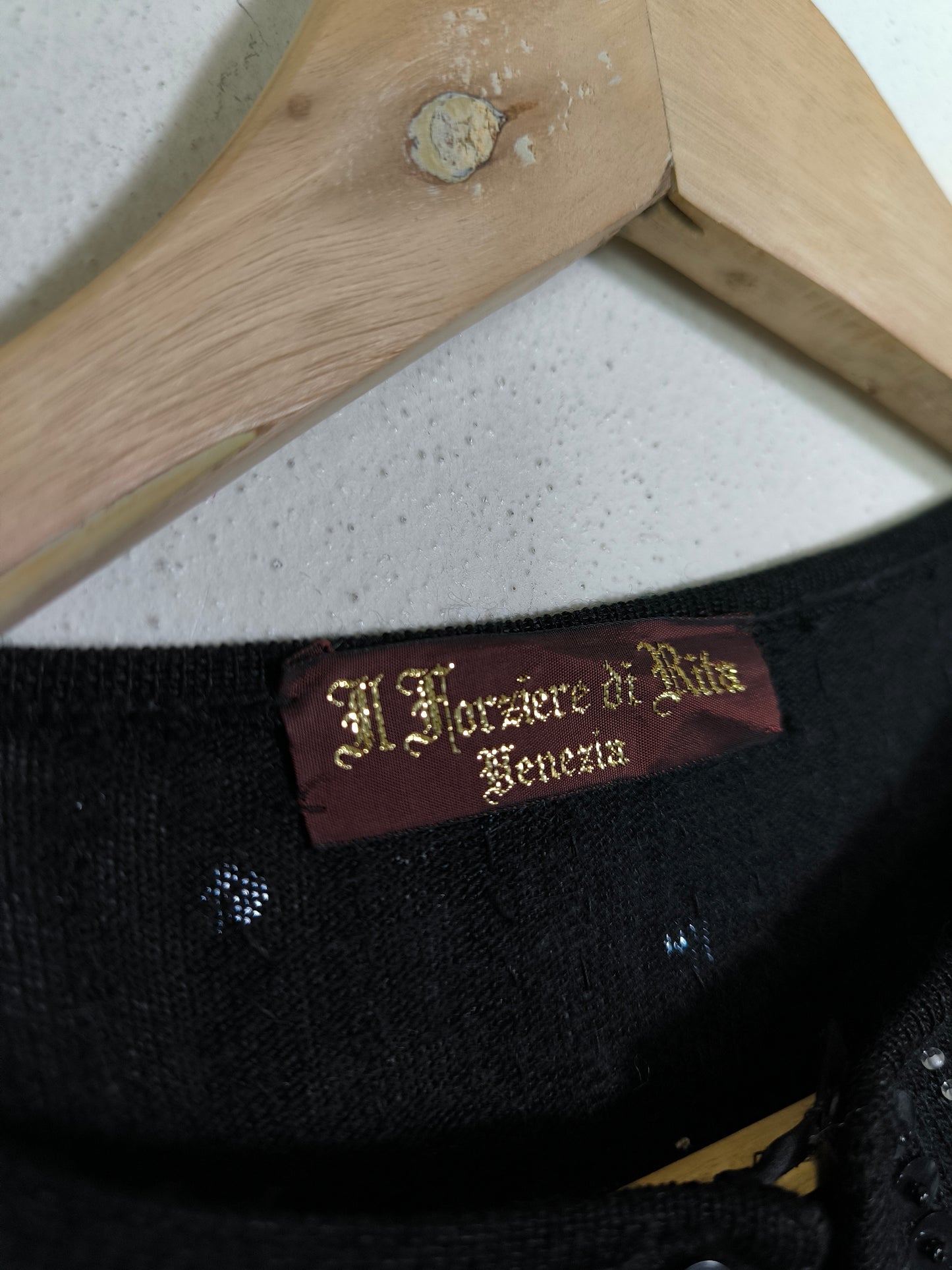 Cardigan vintage nero con paillettes Il Forziere di Rita Venezia