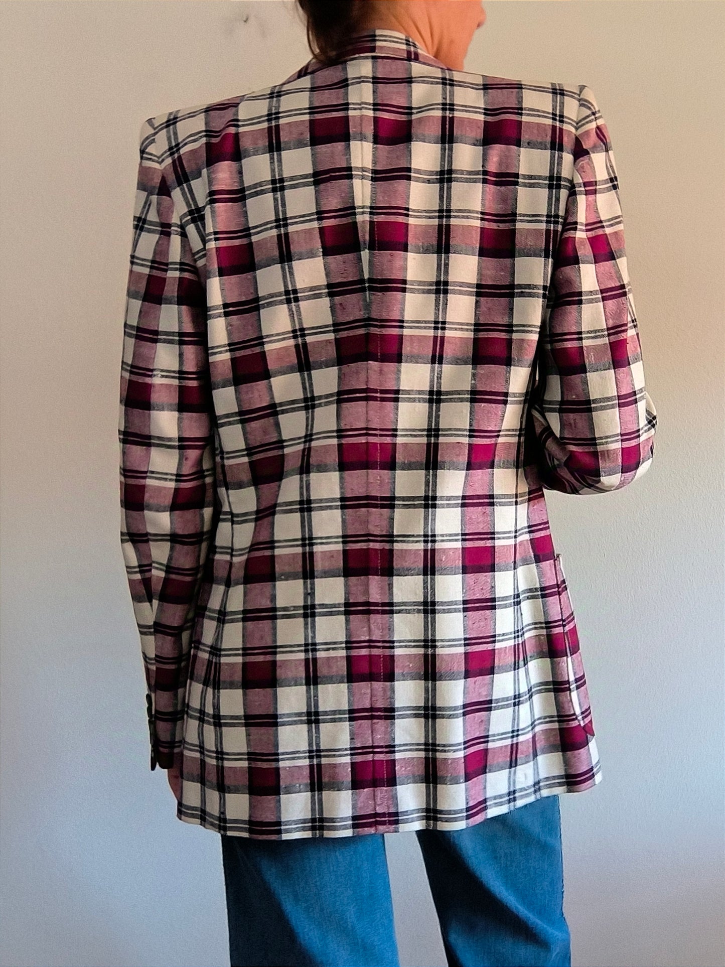 Blazer sartoriale vintage unisex a quadri tg M