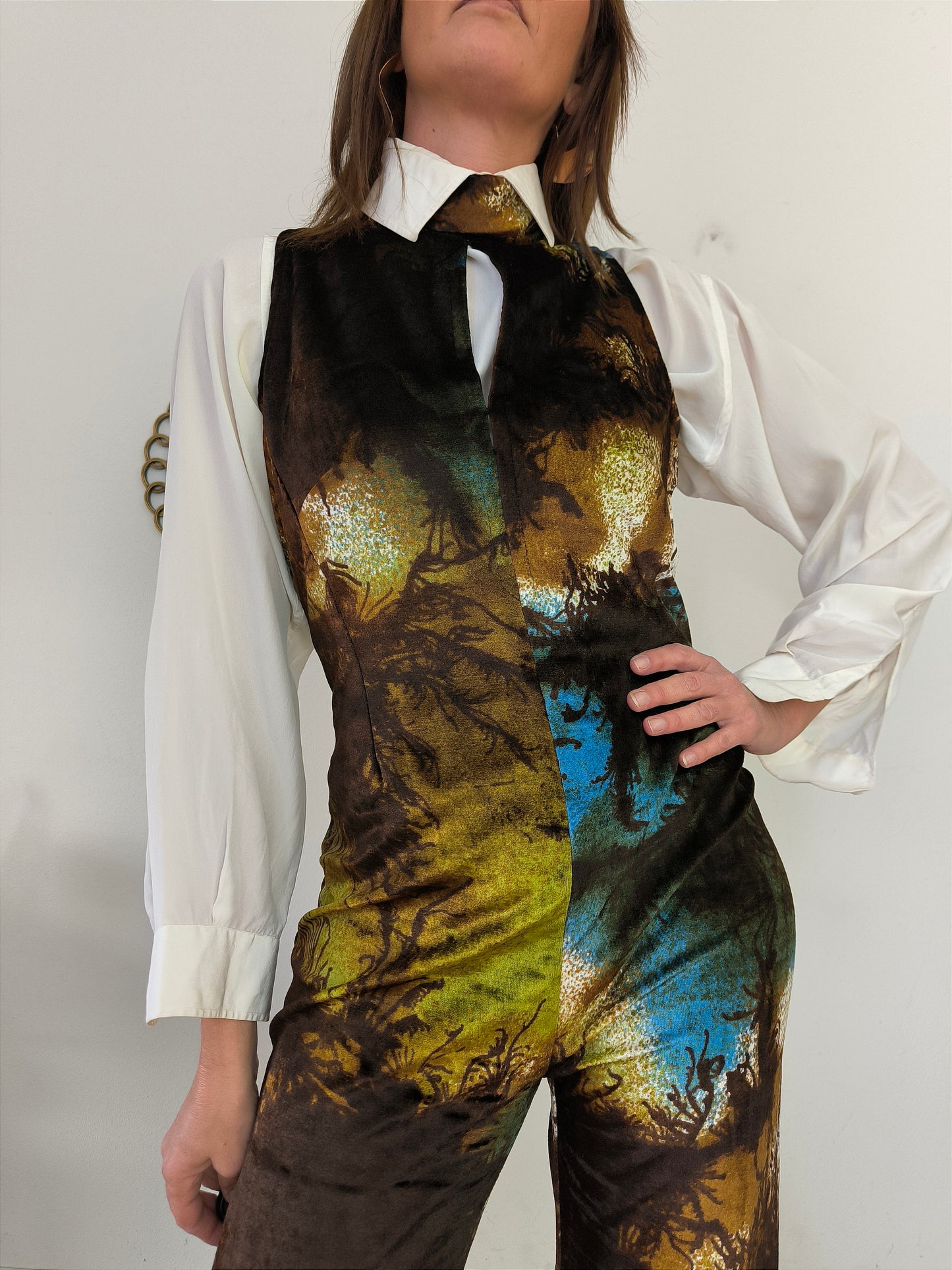 Jumpsuit in velluto vintage tg M