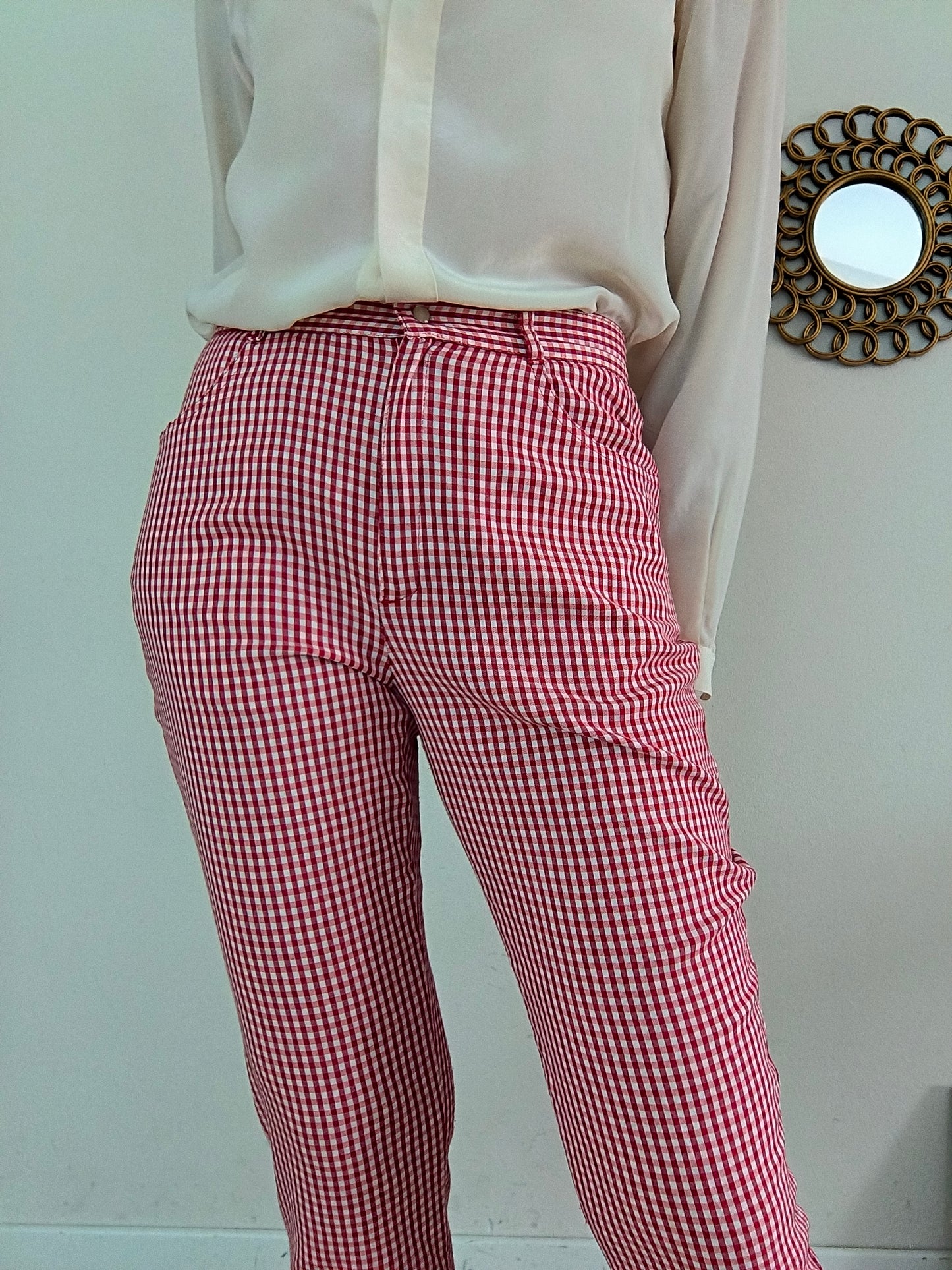 Pantalone vichy Blue Family Benetton