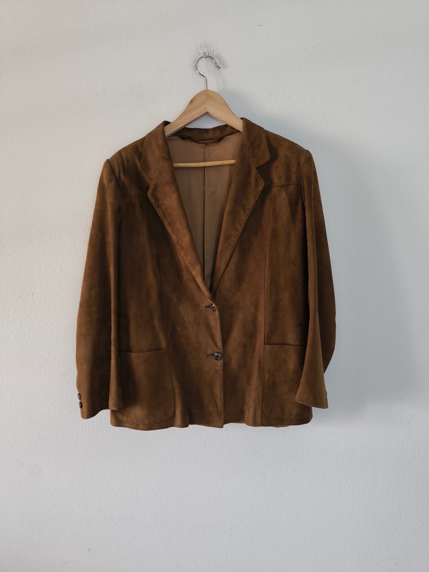 Blazer in pelle scamosciata marrone