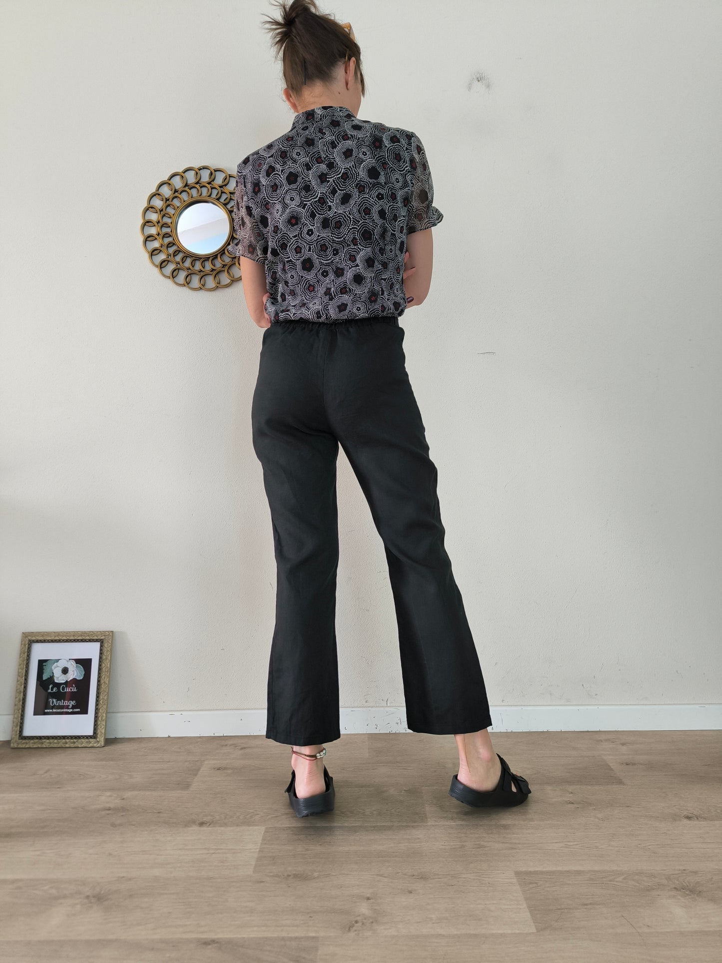 Pantalone in lino nero size S/M