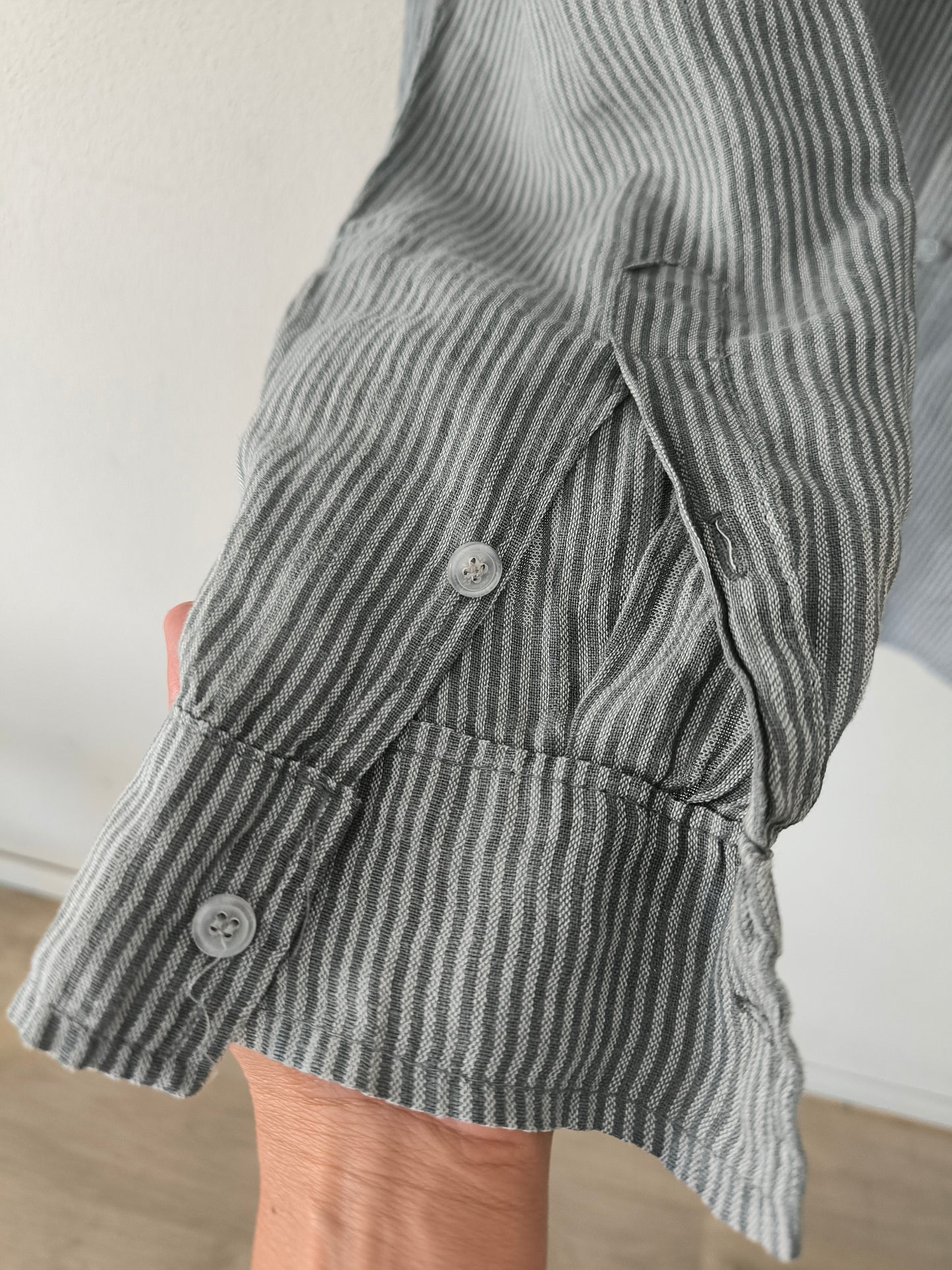 Camicia unisex in lino grigio