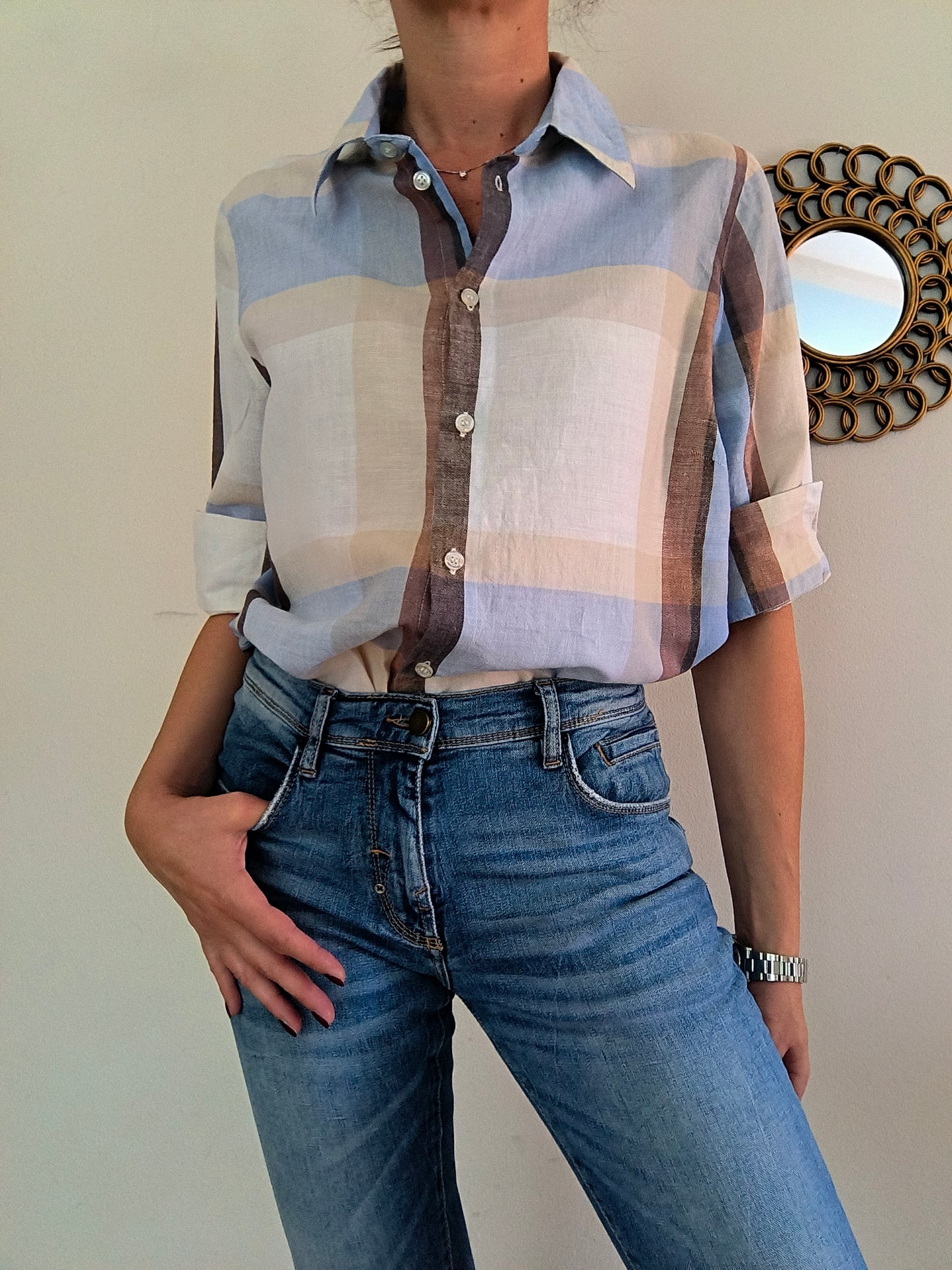 Camicia in cotone a quadri