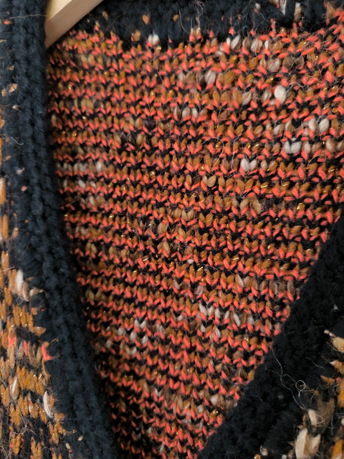 Gilet handknitted melange marrone
