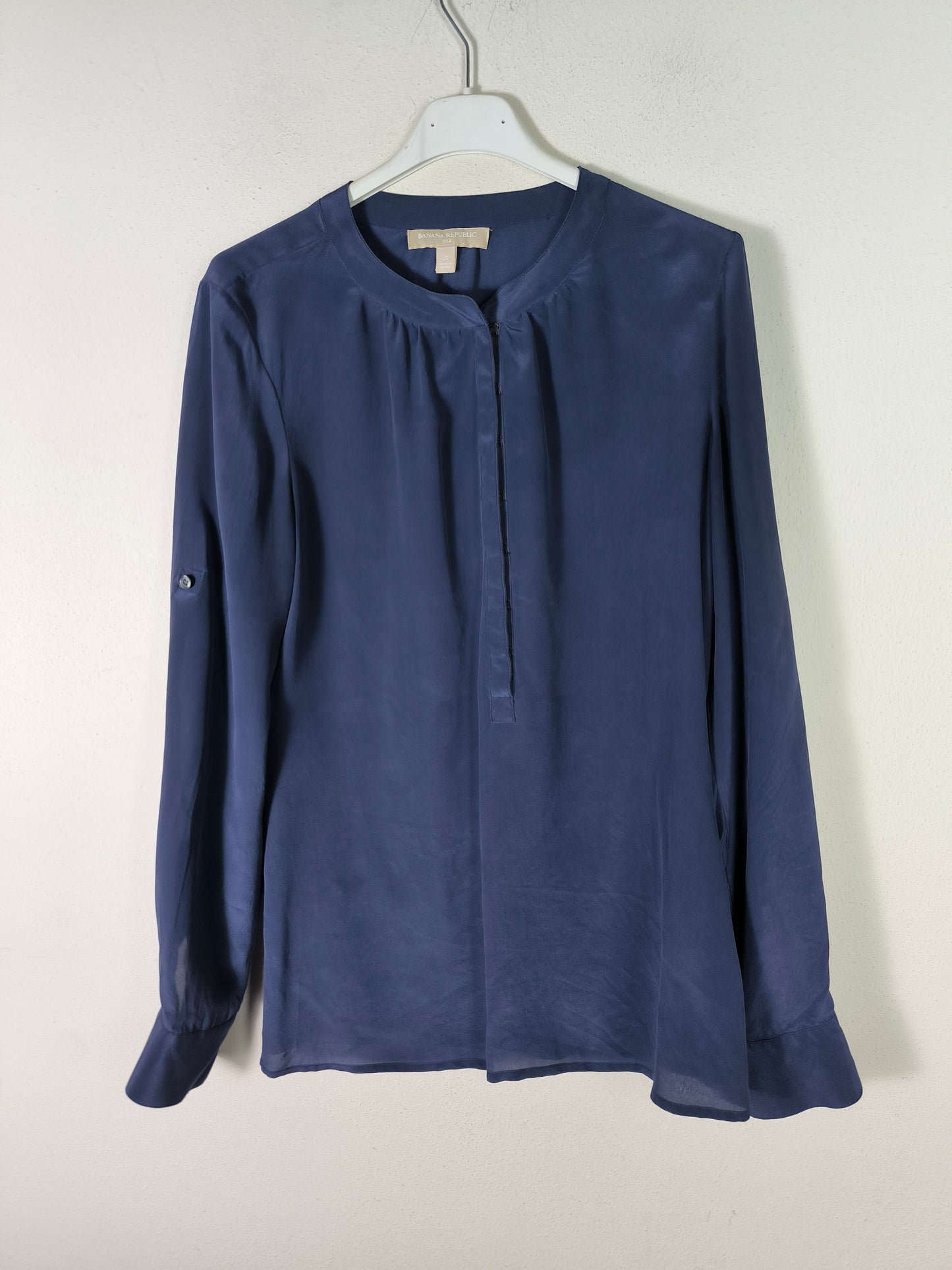 Camicetta in seta blu Banana Republic