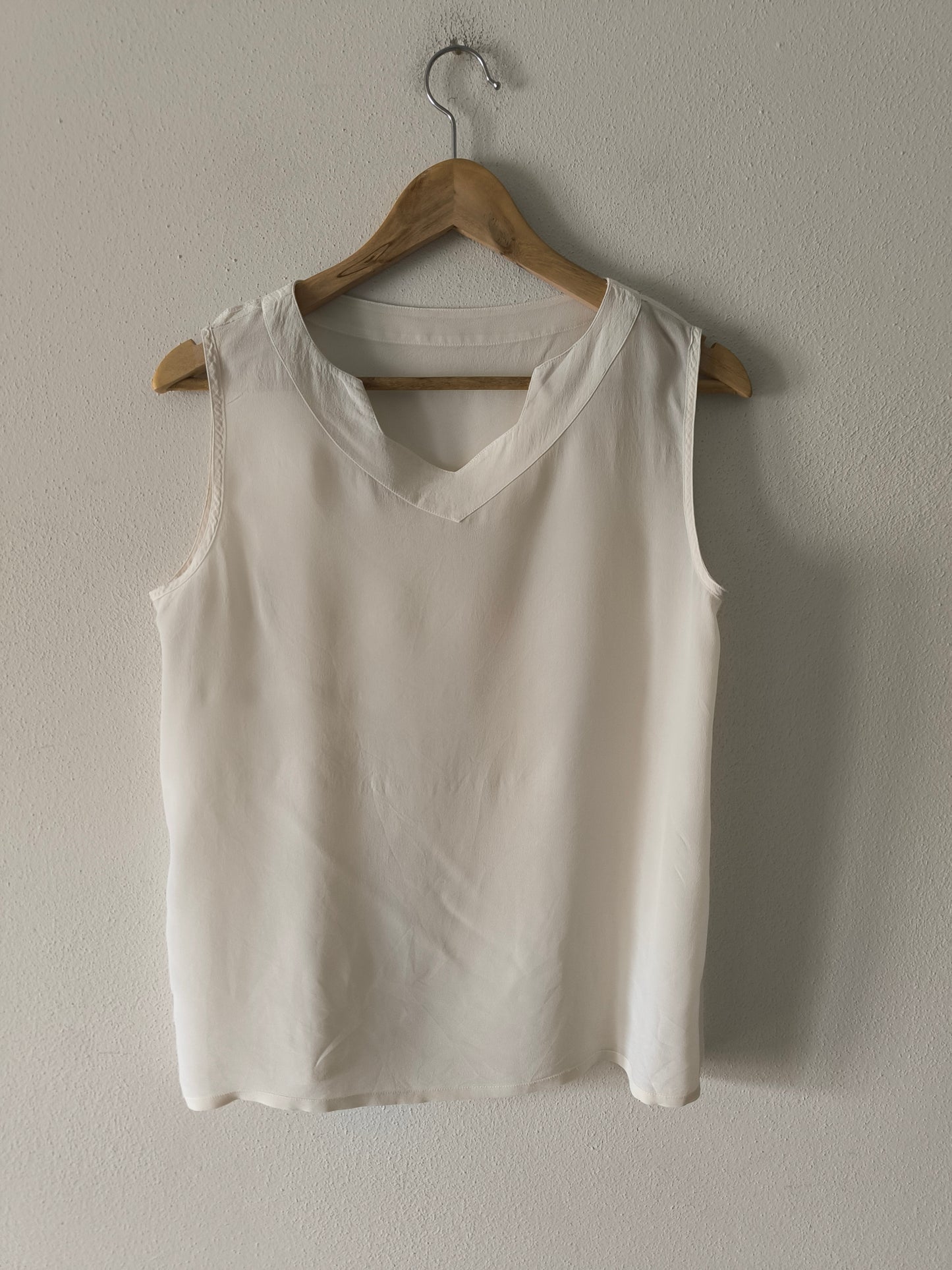Blusa sartoriale in seta panna tg S/M