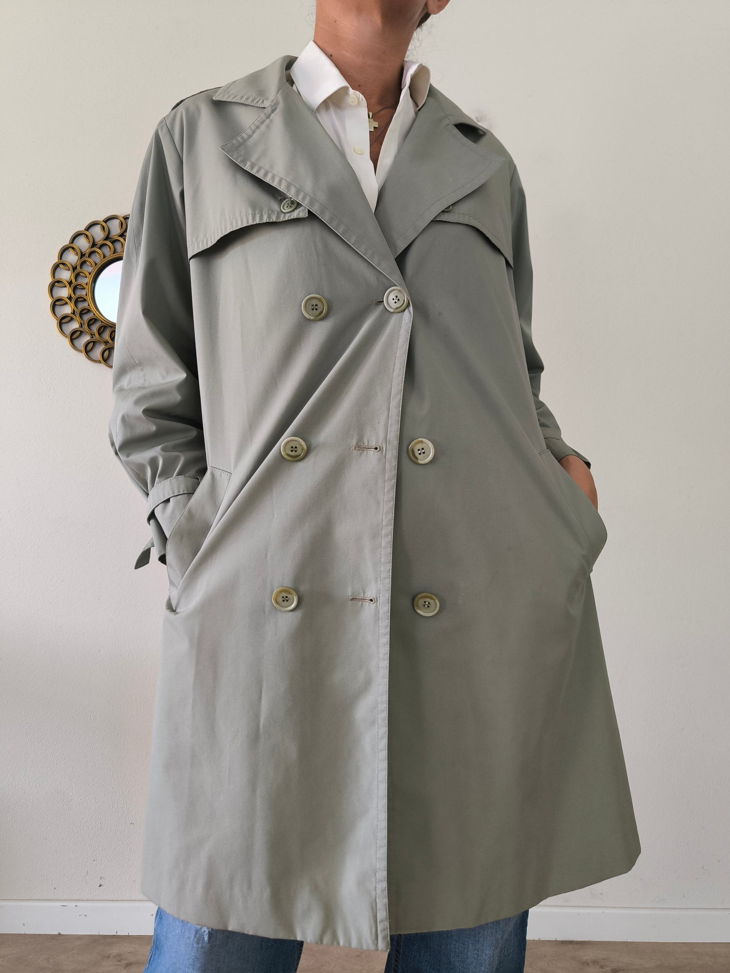 Trench menta/ ghiaccio vintage Arielle