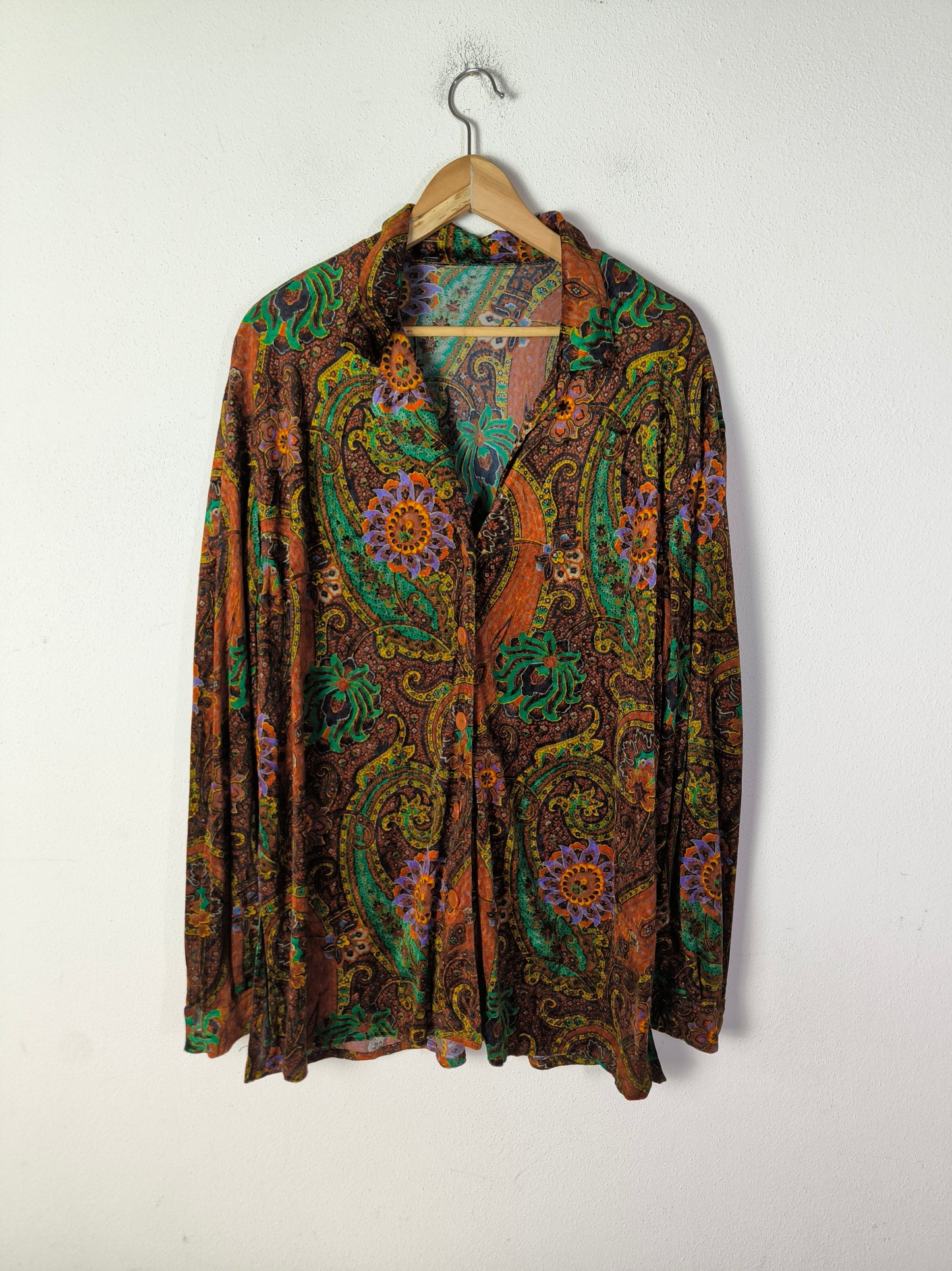 Camicia over sartoriale in velluto fantasia