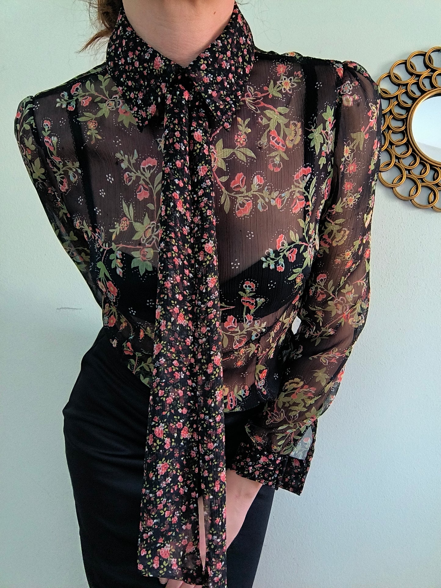 Camicia semipermanente floreale vintage