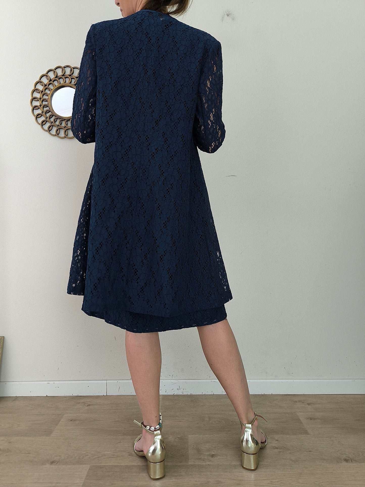 Completo anni 60 in pizzo macramè svizzero