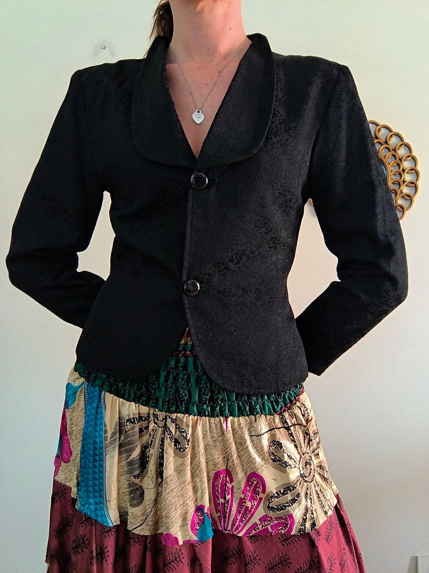 Blazer 1950's in jacquard nero tg M