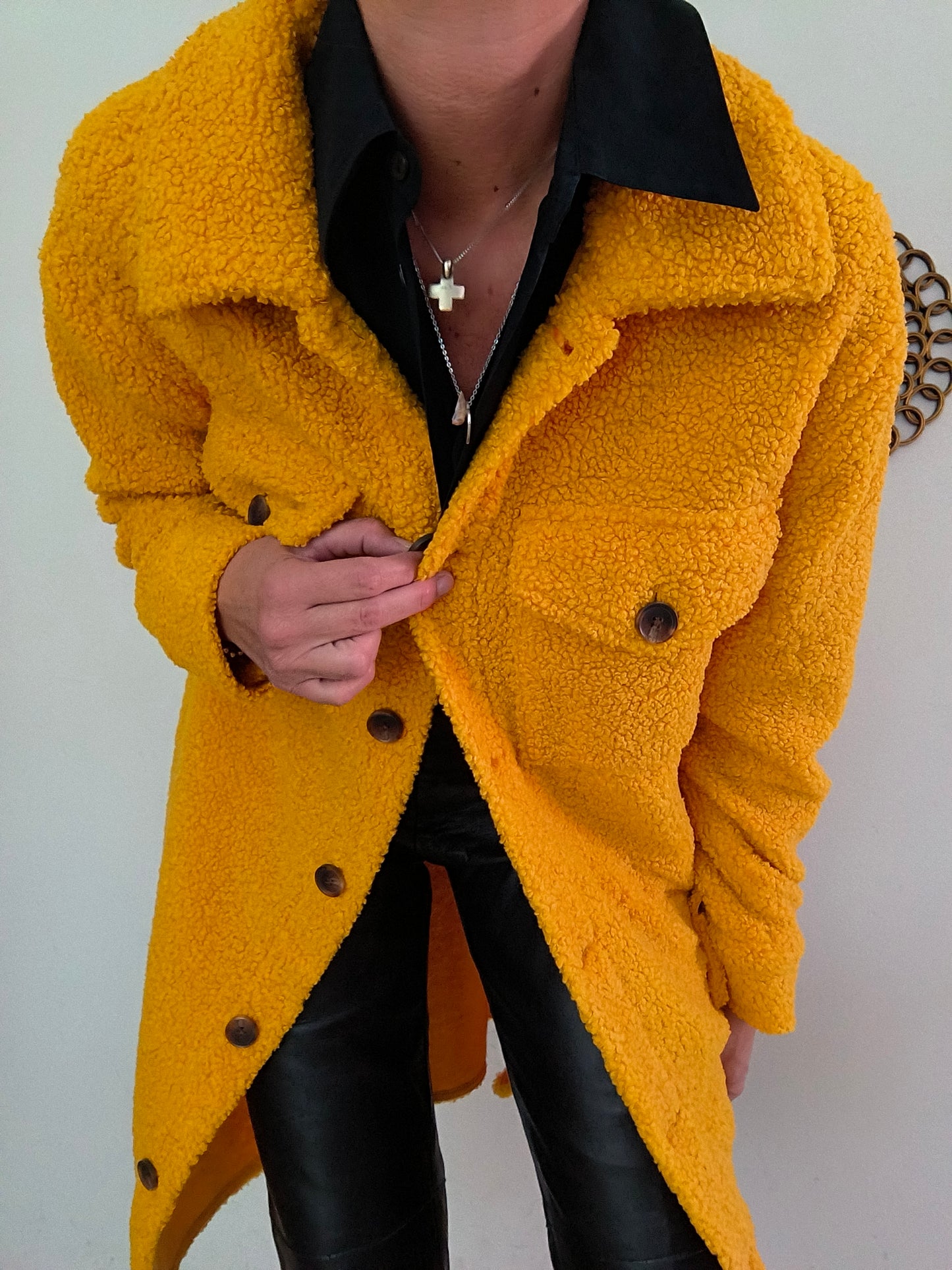 Cappotto teddy senape
