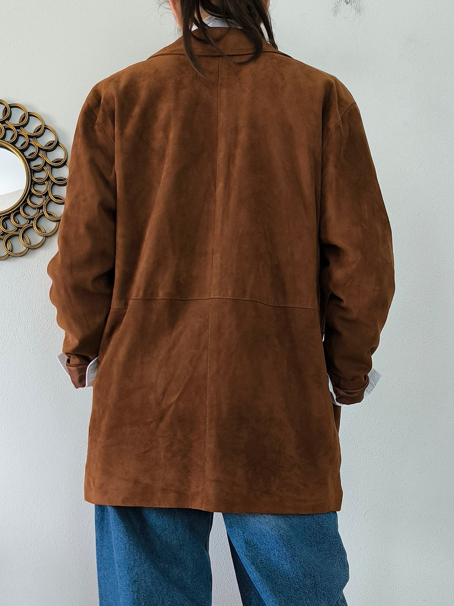 Giacca in pelle scamosciata