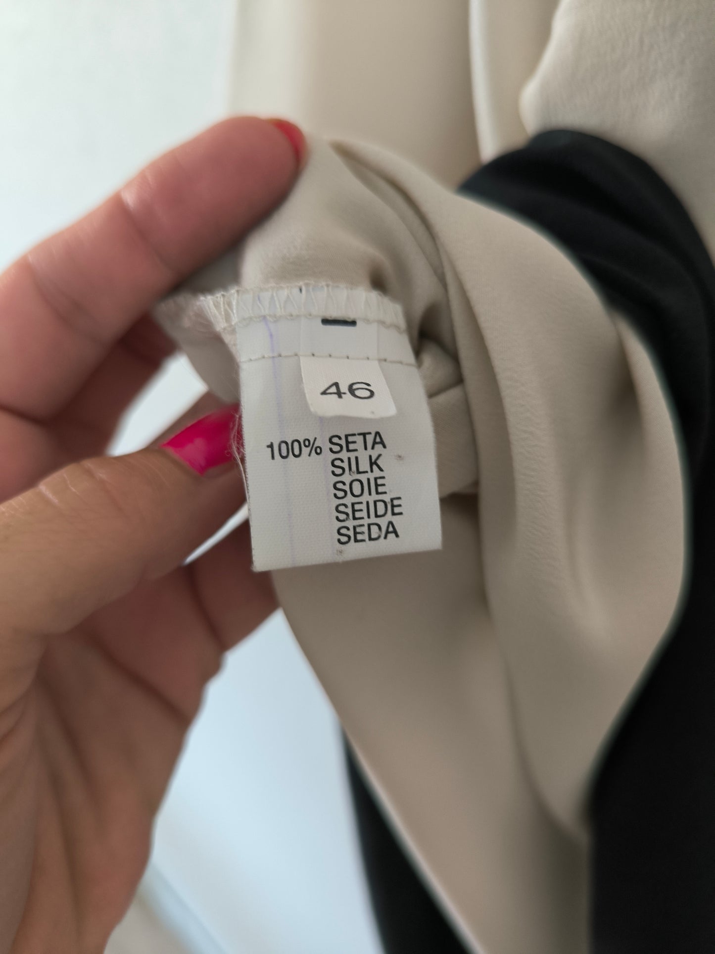 Blusa pura seta nude/nero