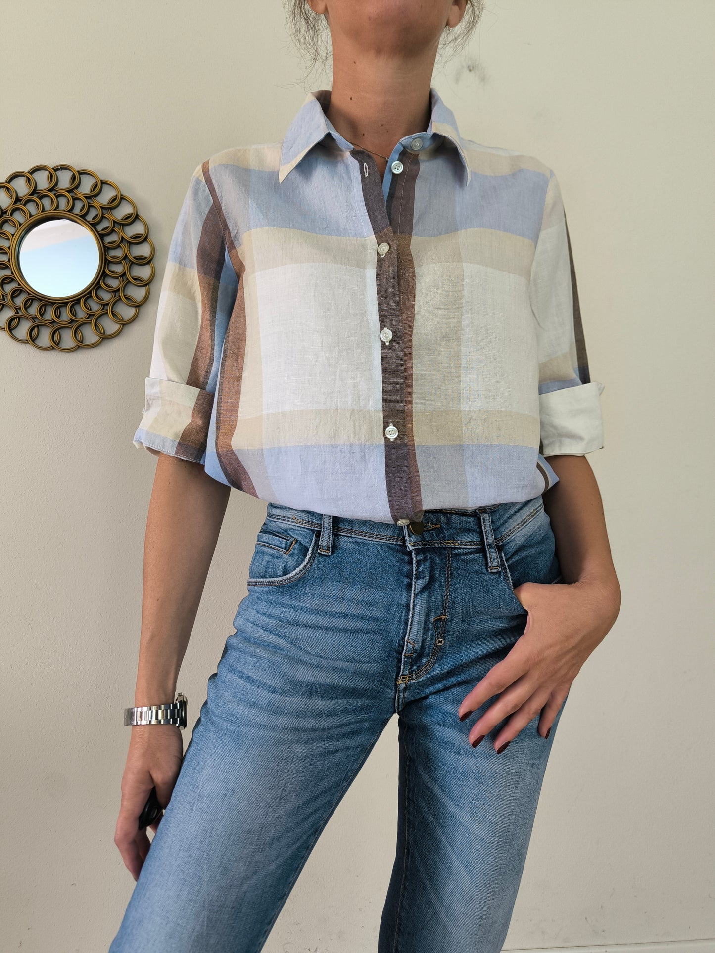 Camicia in cotone a quadri