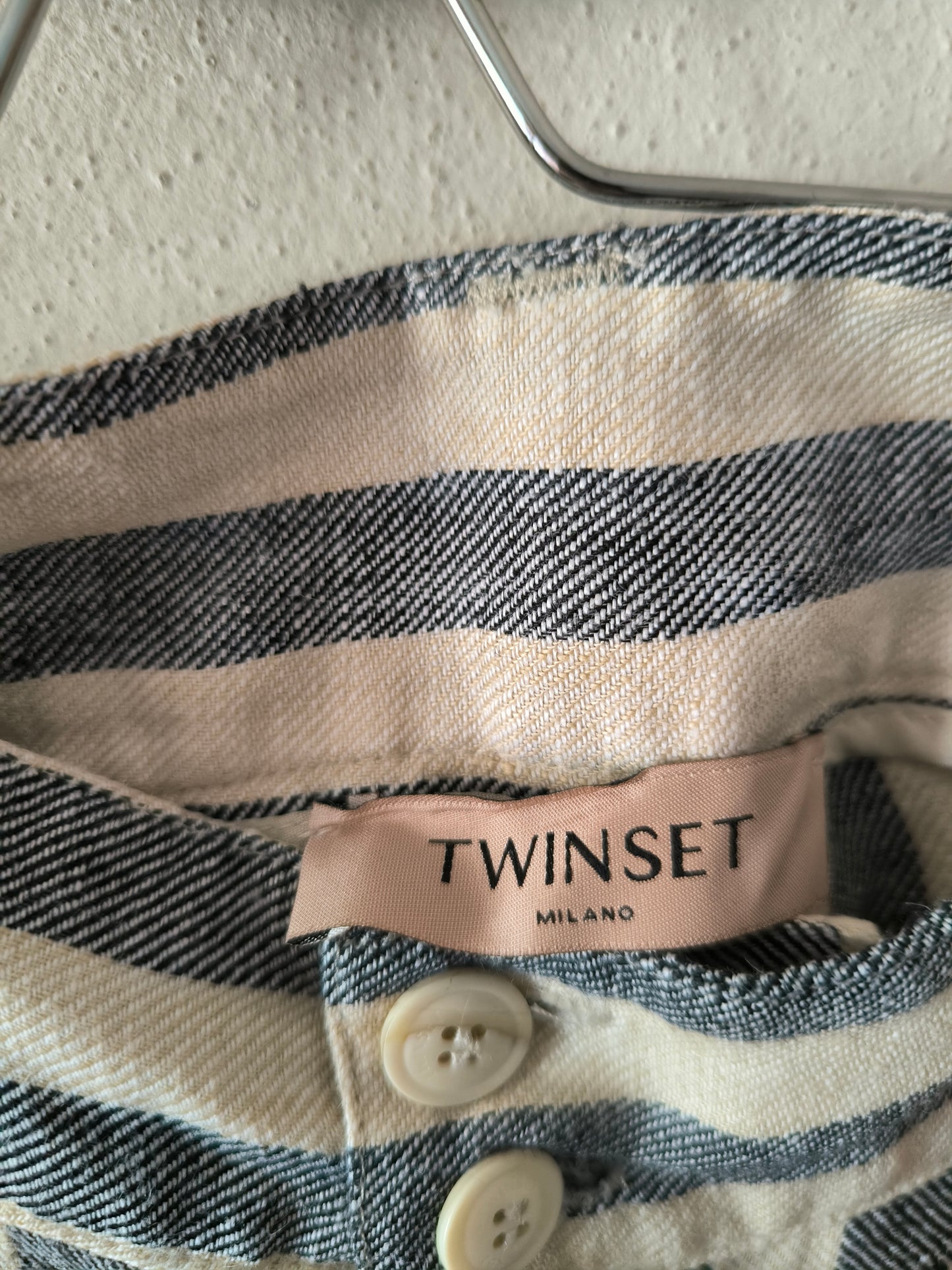 Pantalone Twin Set rigato in cotone