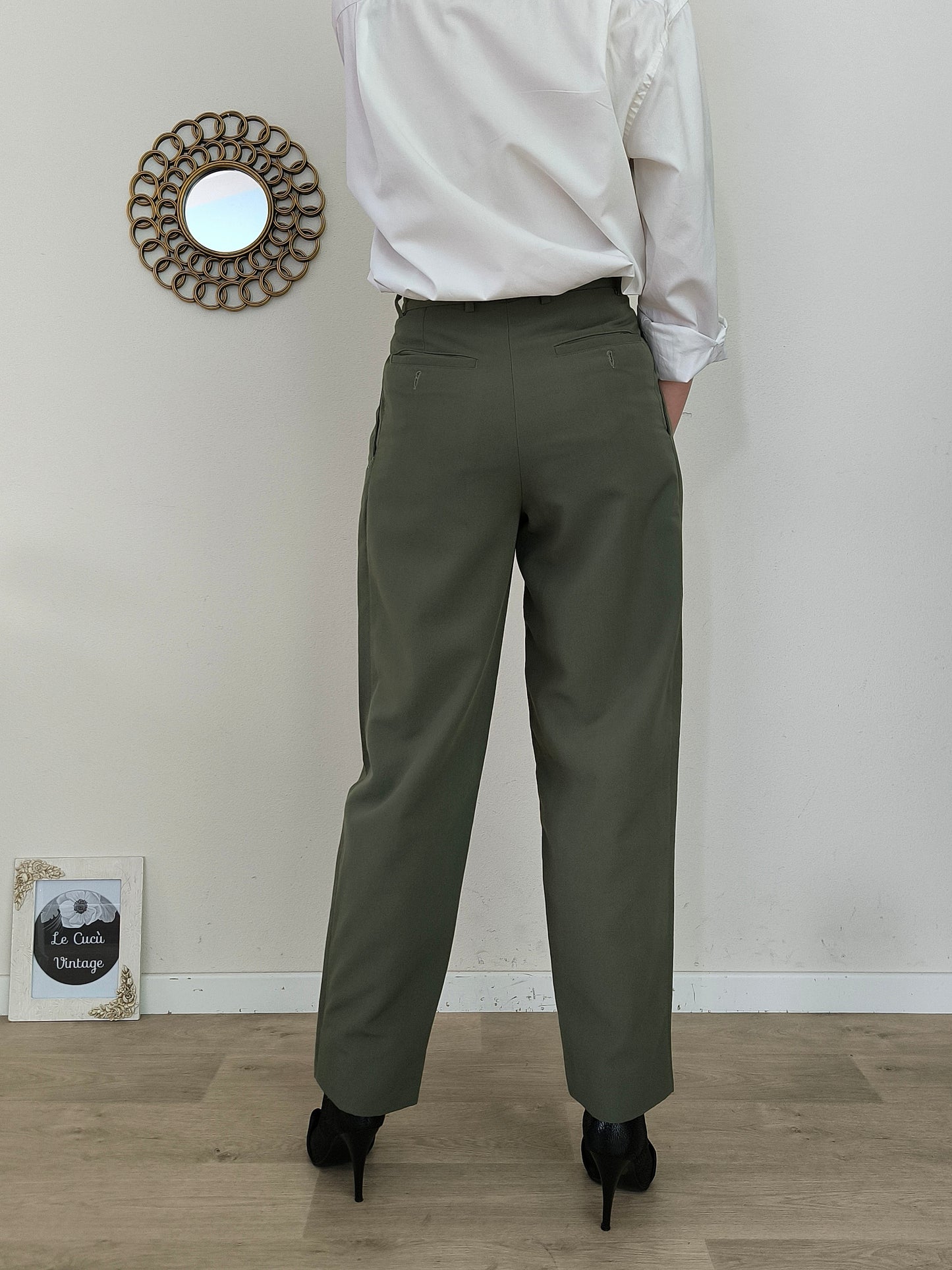 Pantalone No Strike olive anni 80 tg 42