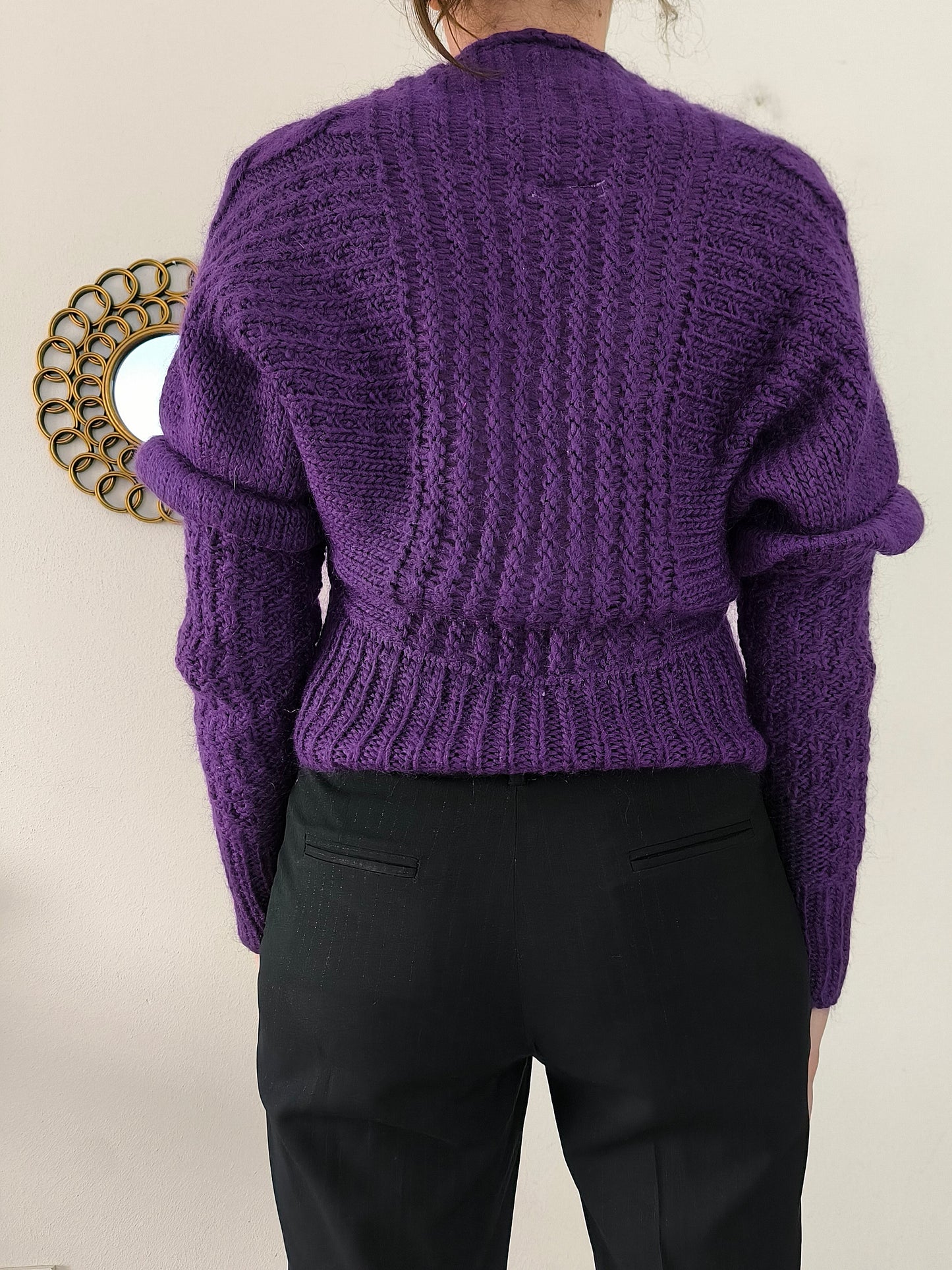 Maglione a maglia viola tg U
