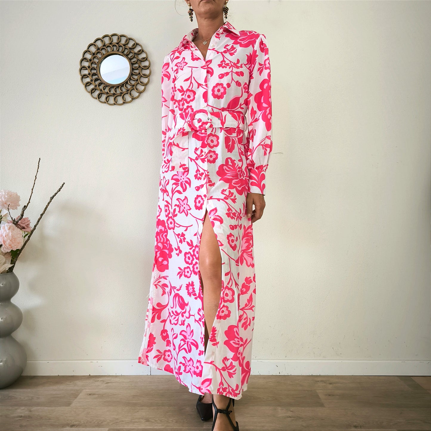 Abito lungo retrostyle flower power