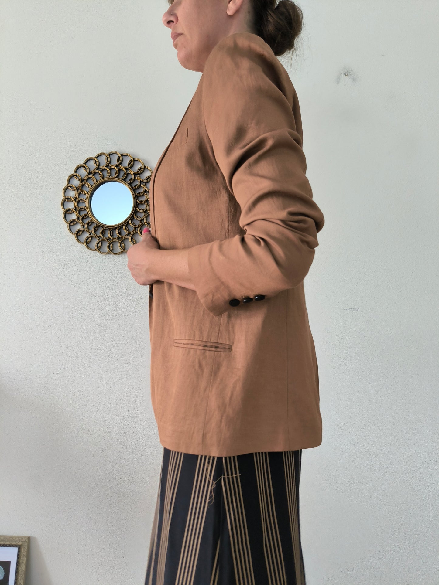 Blazer leggero in viscosa e lino