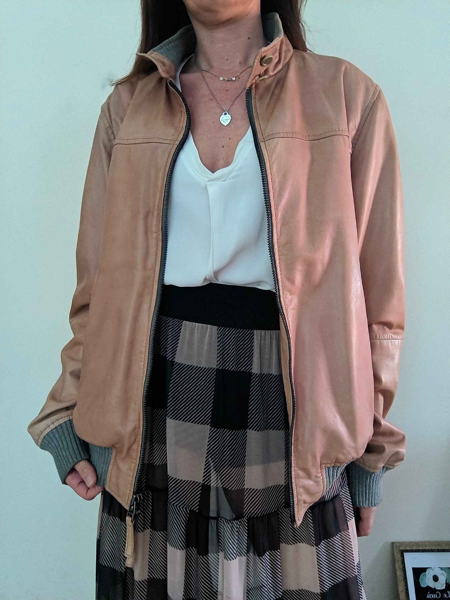 Bomber in Nappa Lucchesi beige
