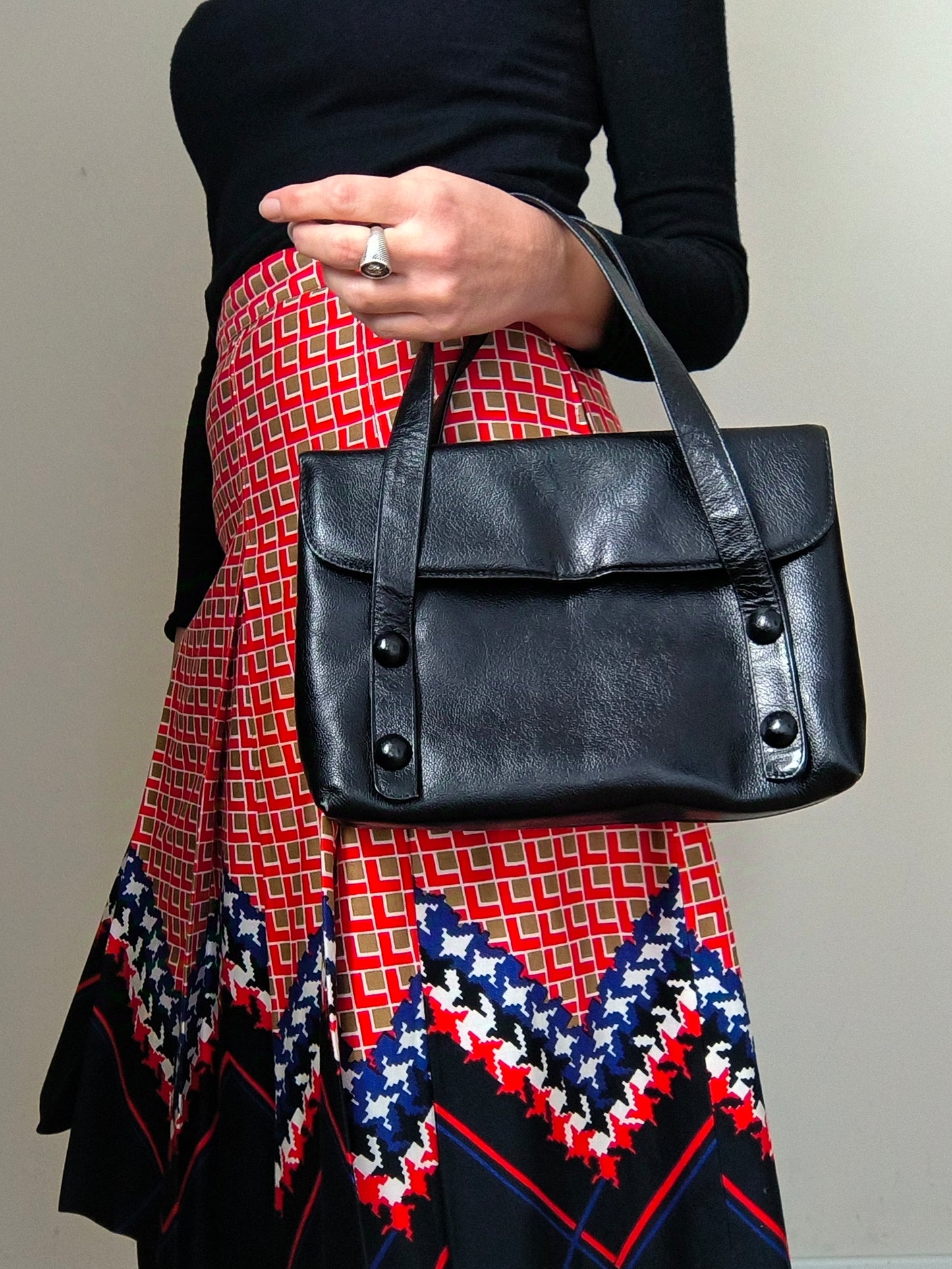 Borsetta in pelle nera vintage