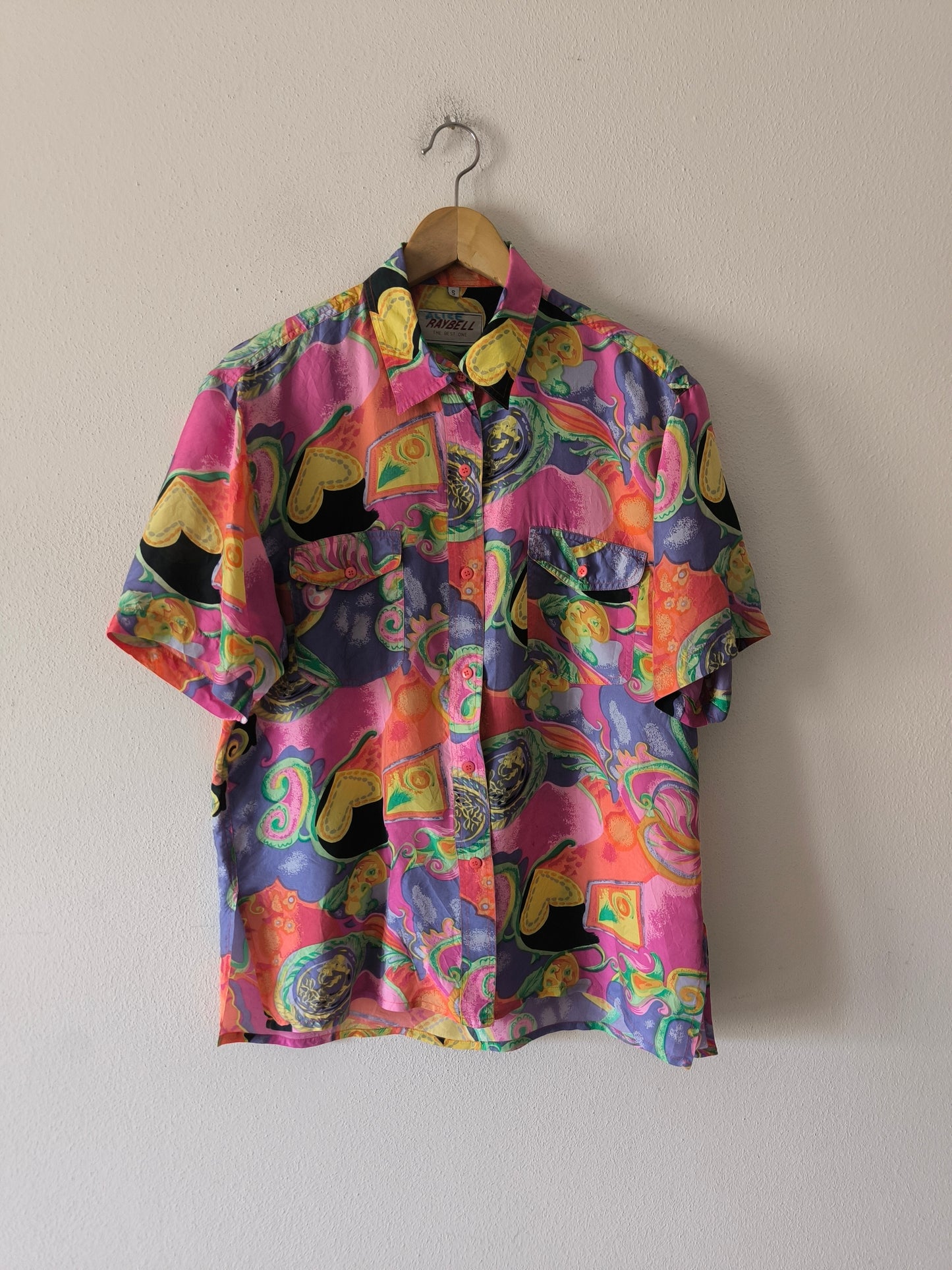Camicia vintage fantasia pura seta unisex