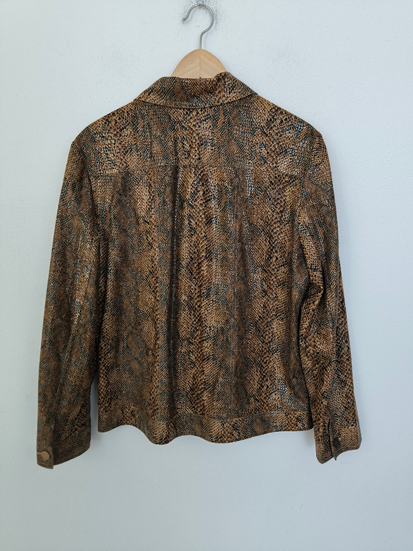 Giacca camicia in suede fantasia pitonata