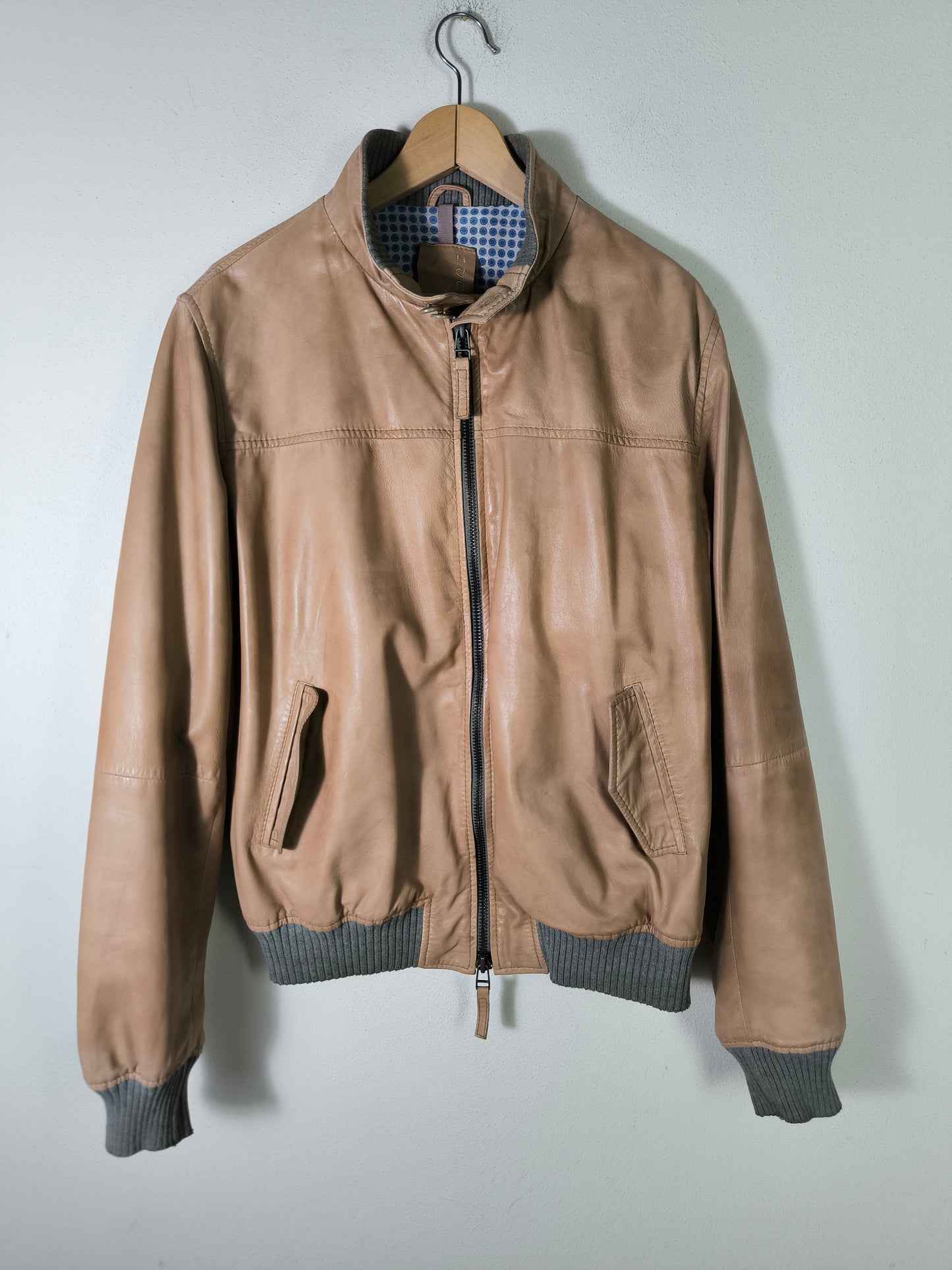 Bomber in Nappa Lucchesi beige