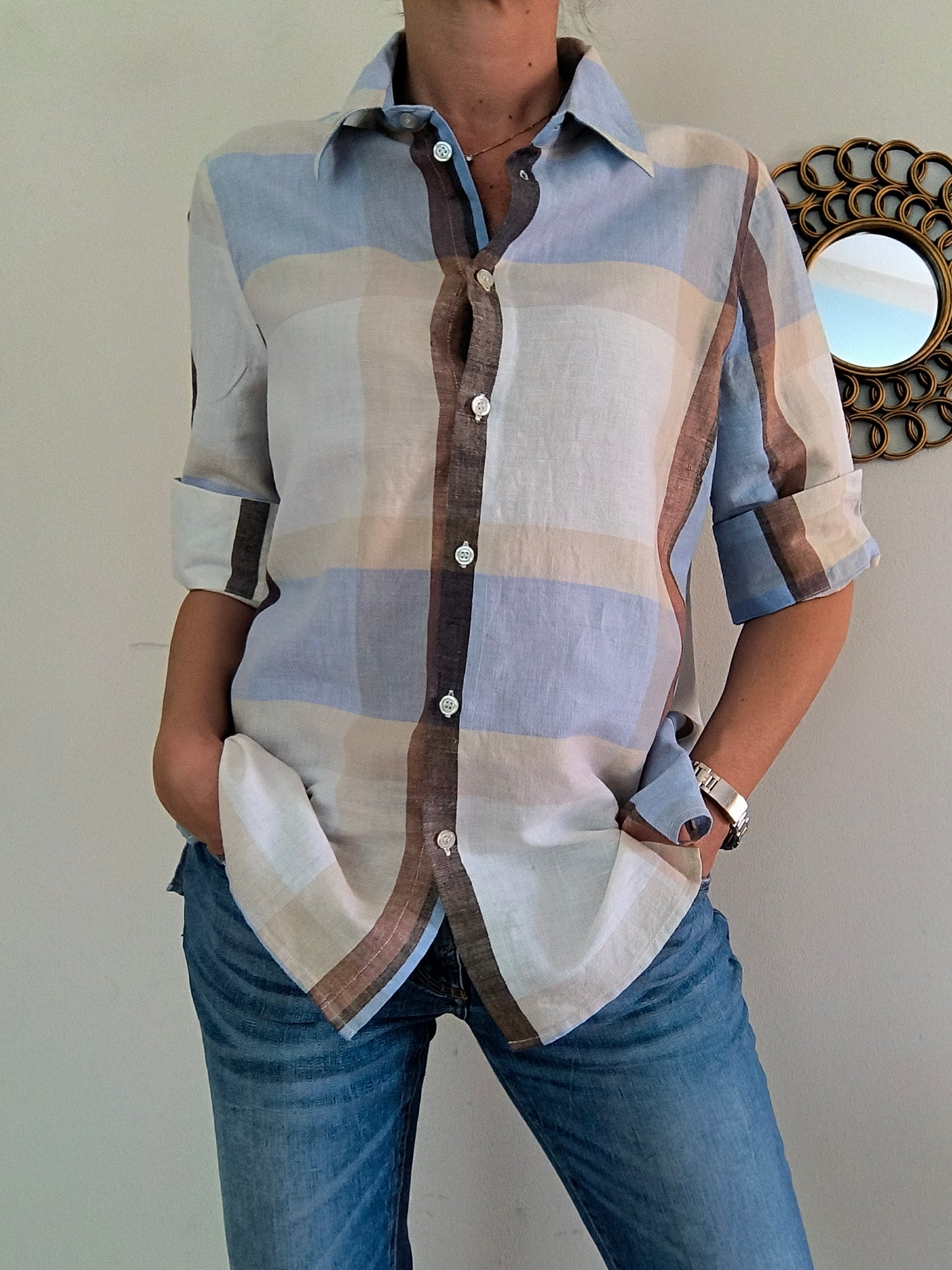 Camicia in cotone a quadri