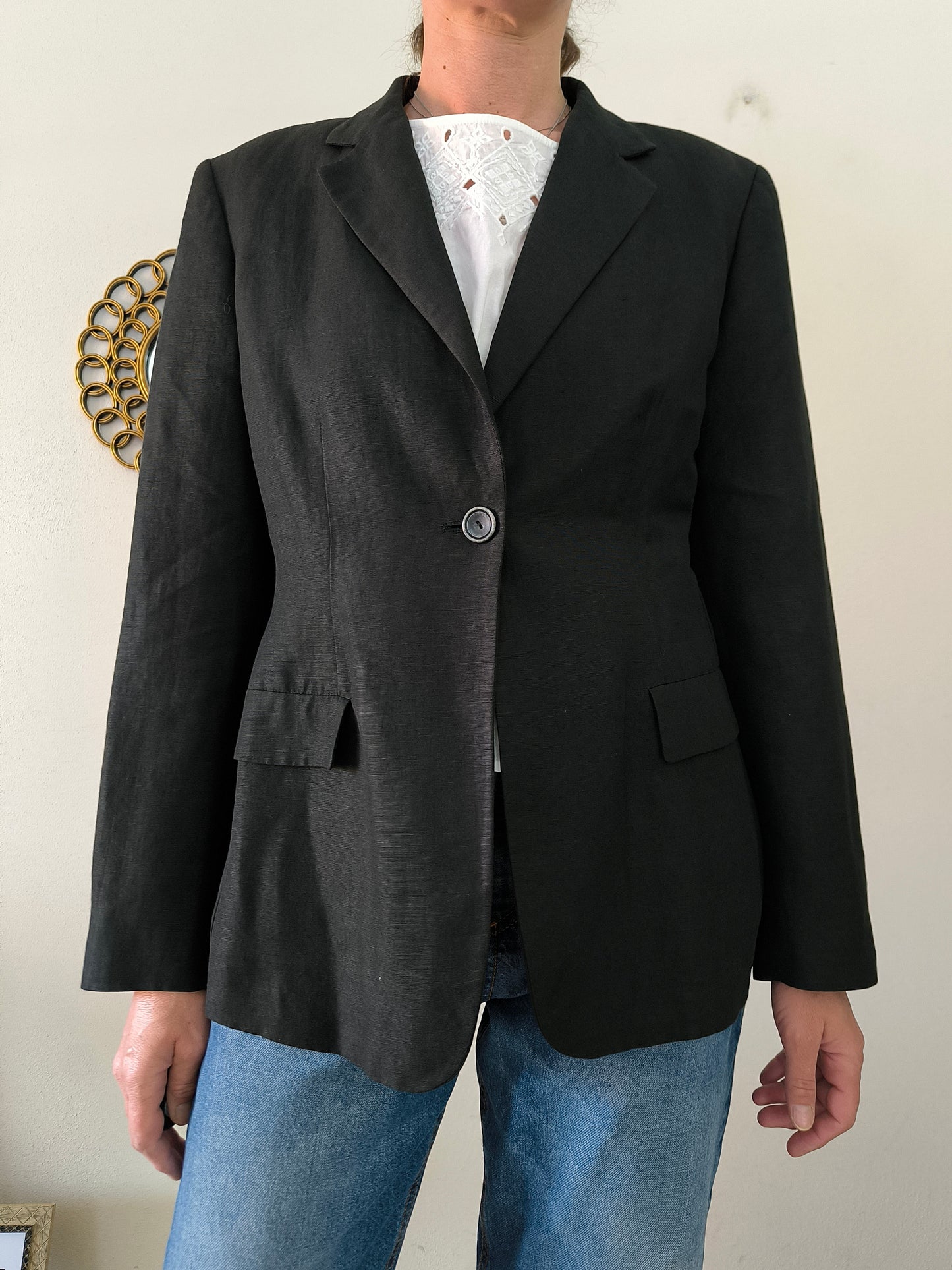 Blazer Marella in lino nero tg 44
