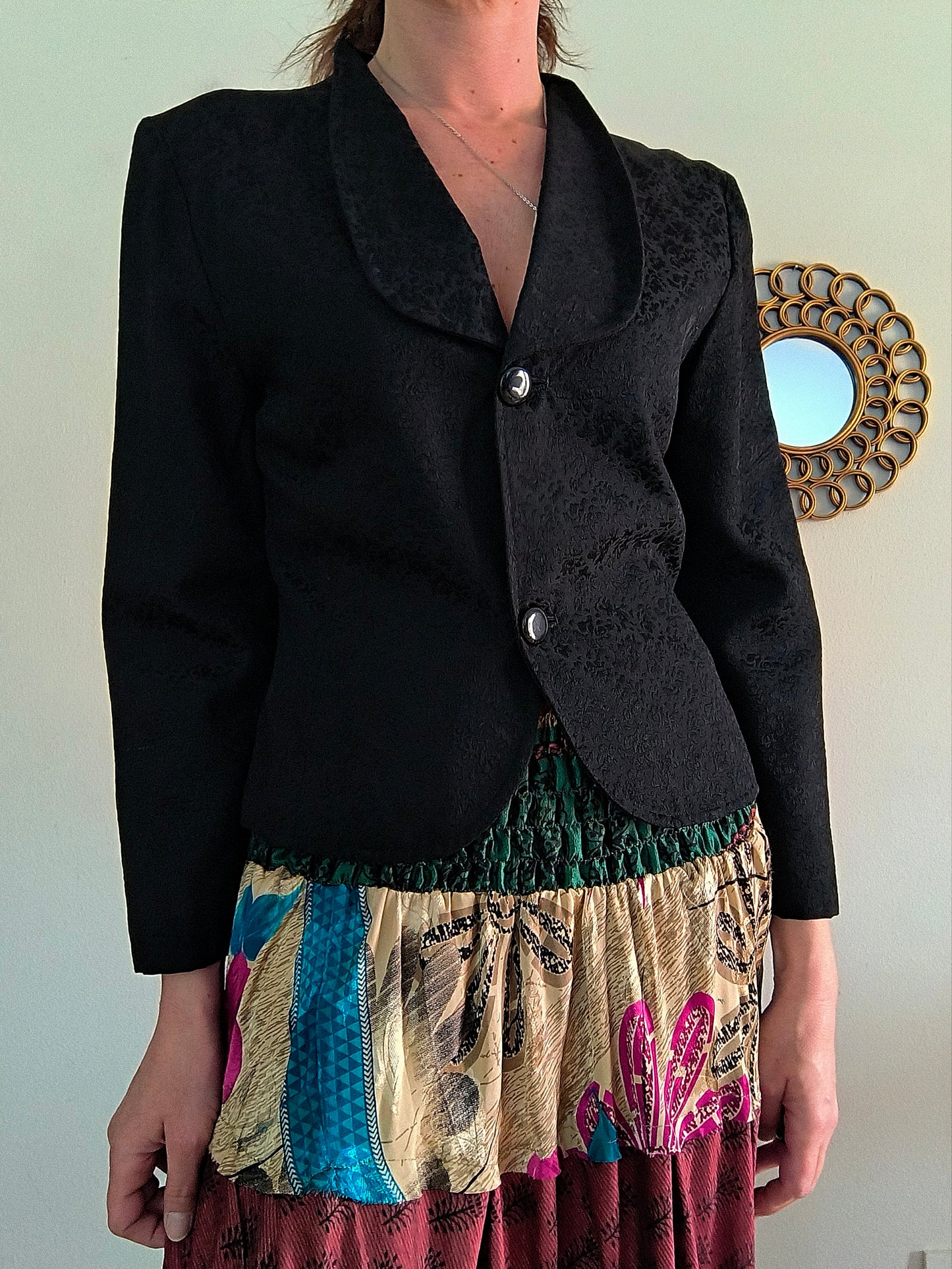 Blazer 1950's in jacquard nero tg M