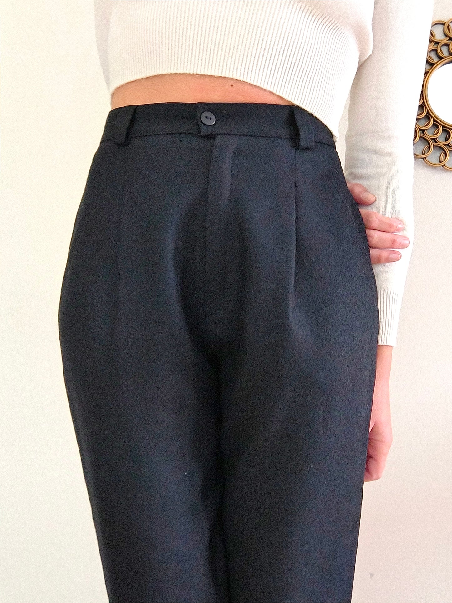 Pantalone vintage vita alta pura lana tg S/M
