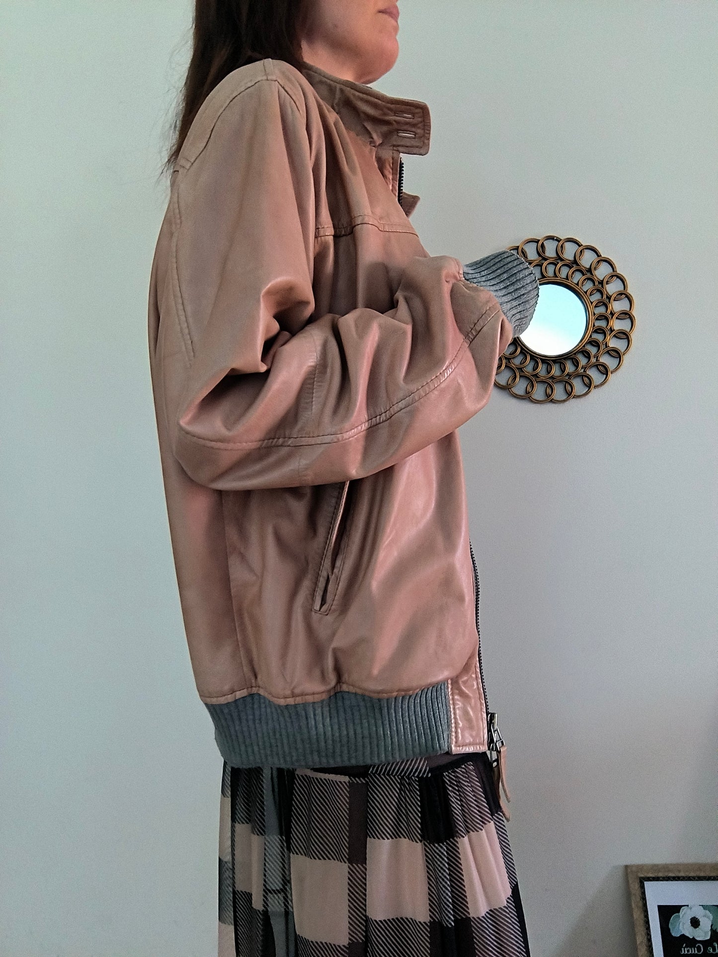 Bomber in Nappa Lucchesi beige