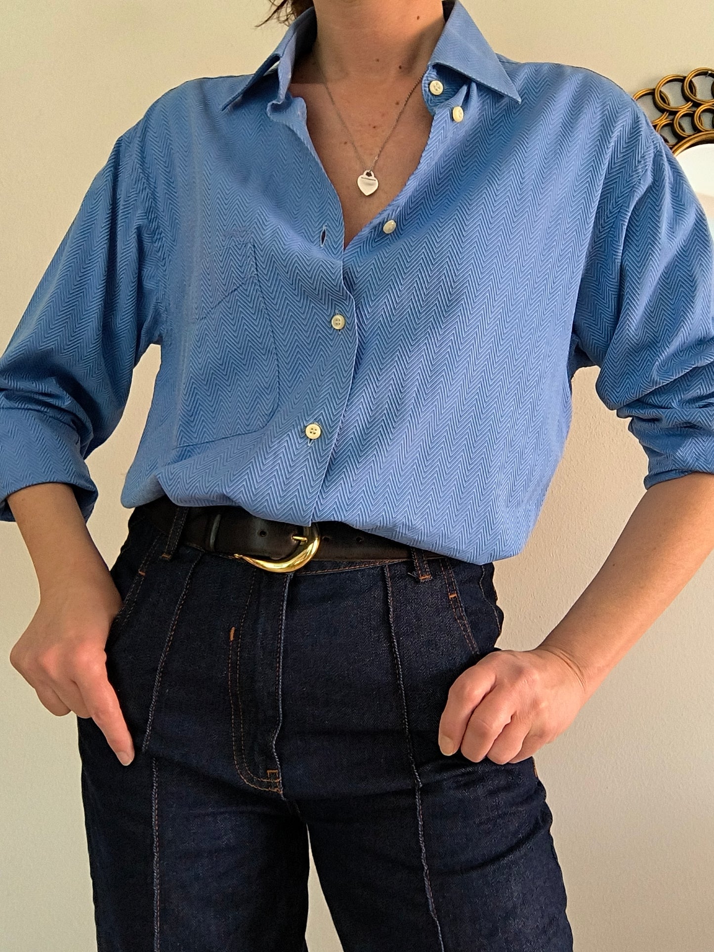 Ungaro camicia azzurra maschile/unisex