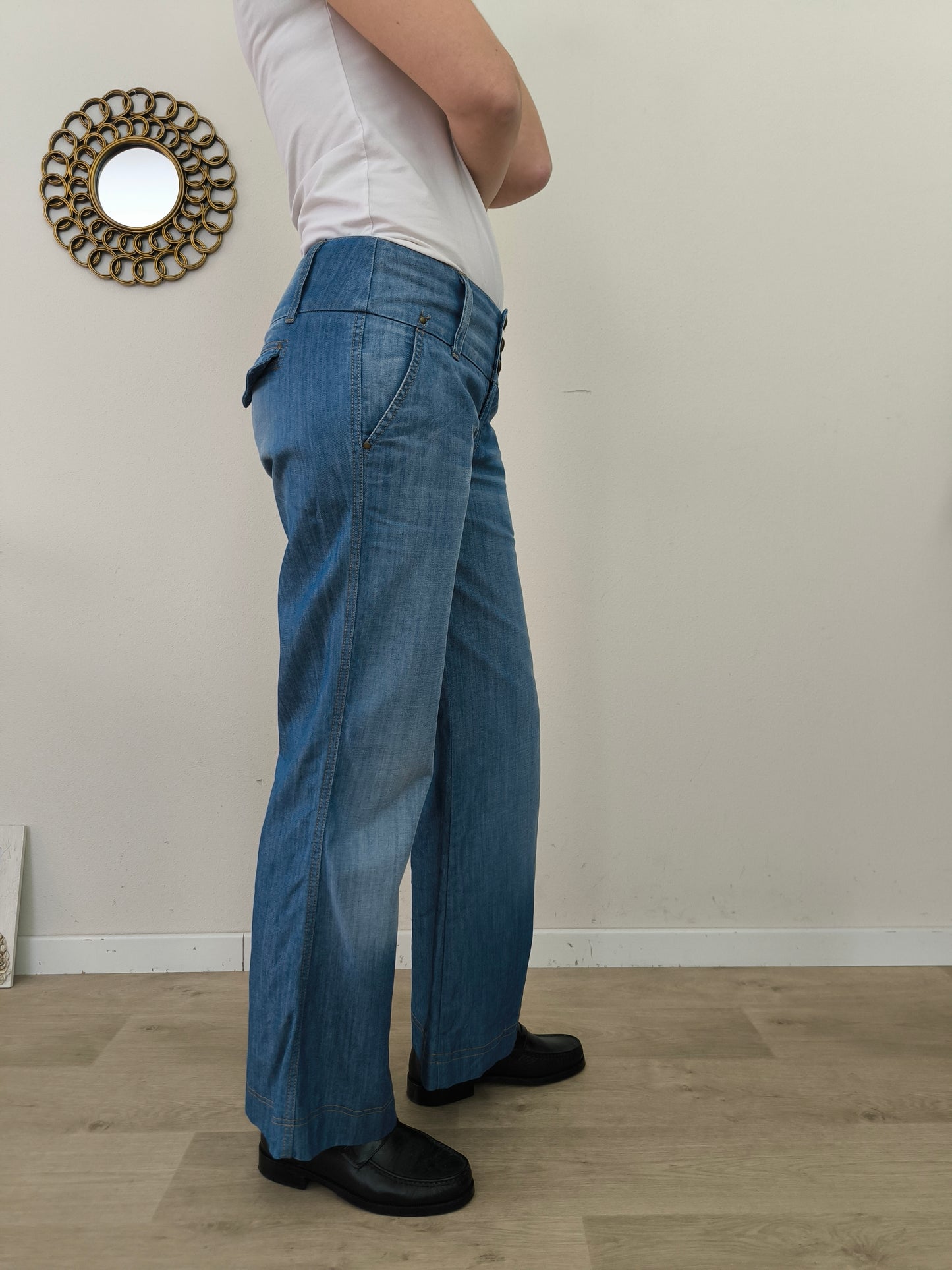 Jeans Benetton vintage a gamba larga tg 42