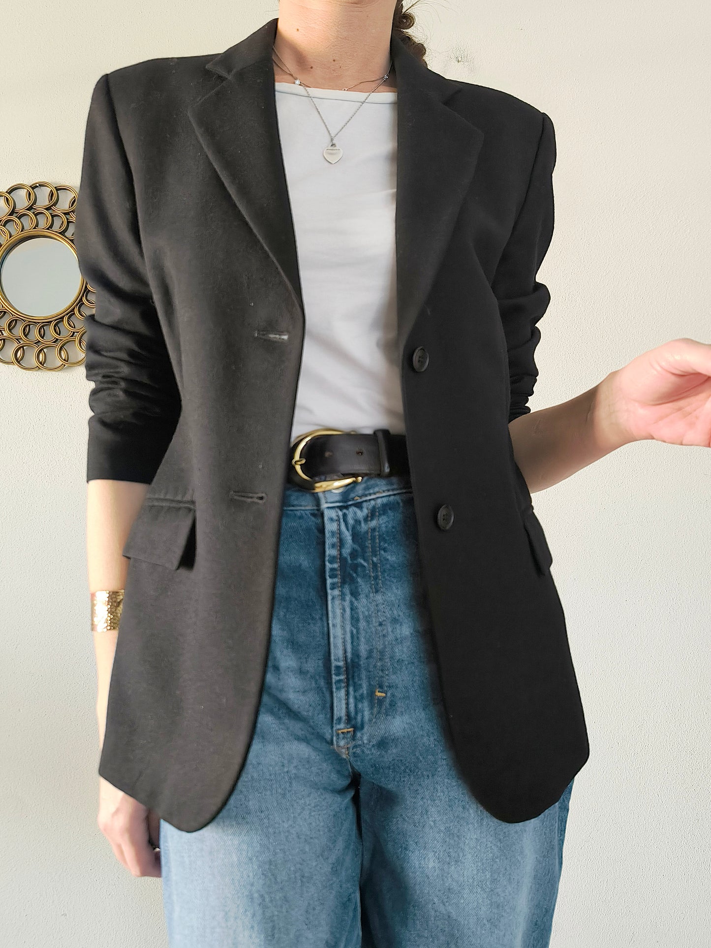 Blazer nero pura lana vergine tg 42
