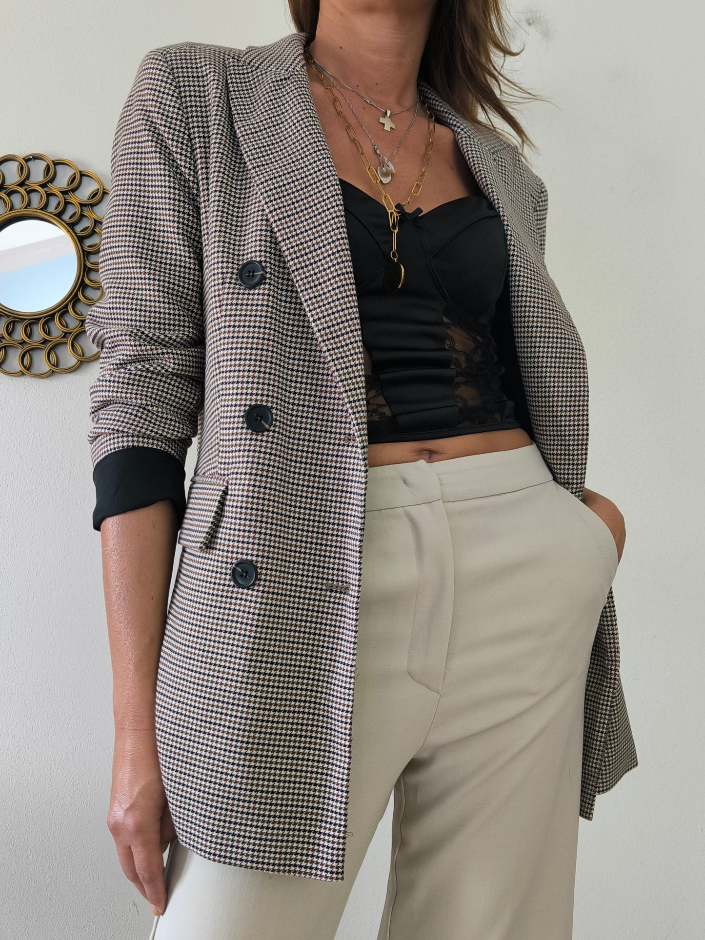 Blazer pied de poule Gina Tricot